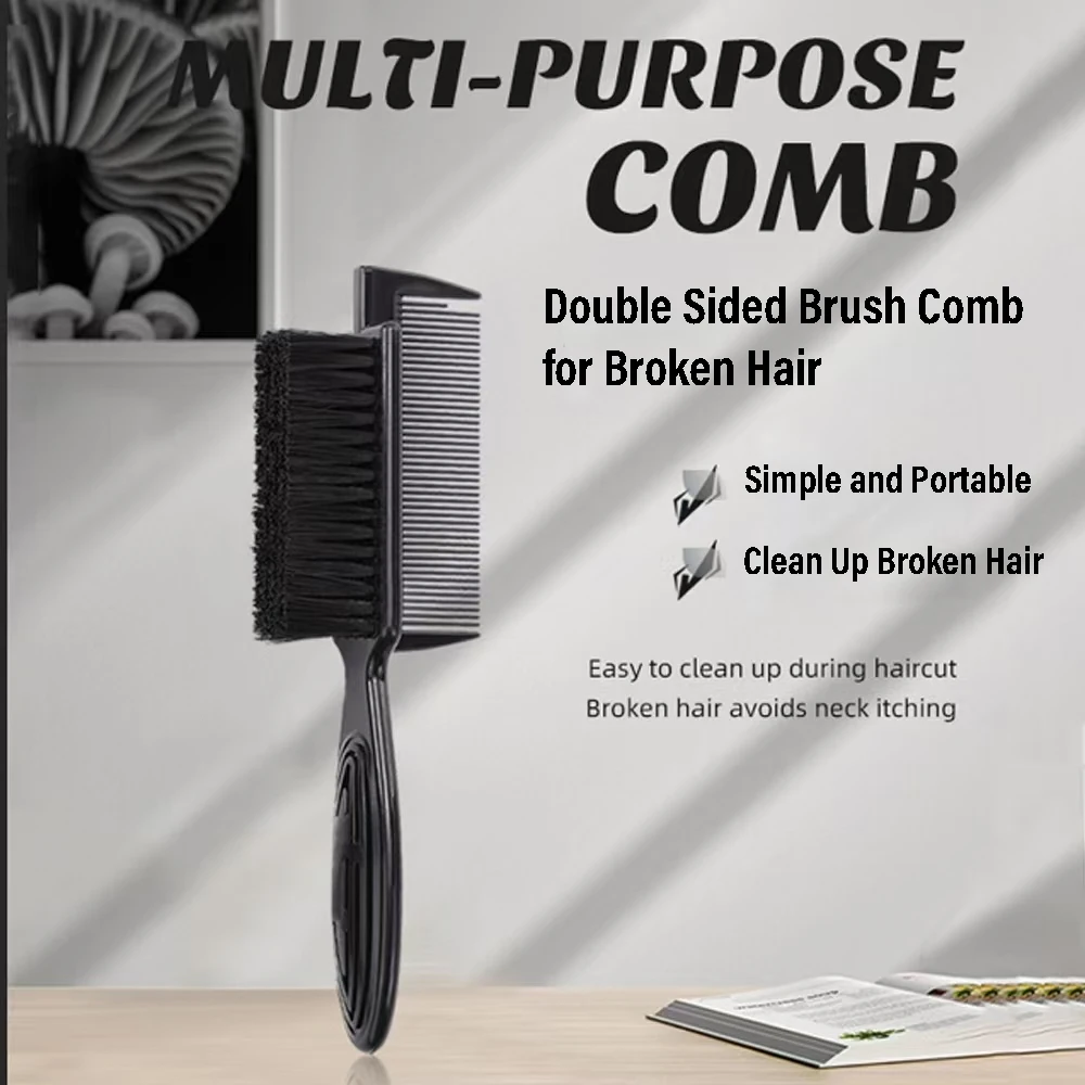 

Salon Double-sided Barber Comb Men Facial Beard Cleaning Brush Pro Haircut Neck Sweeping Brush Hairdresser Styling Tool Supplies