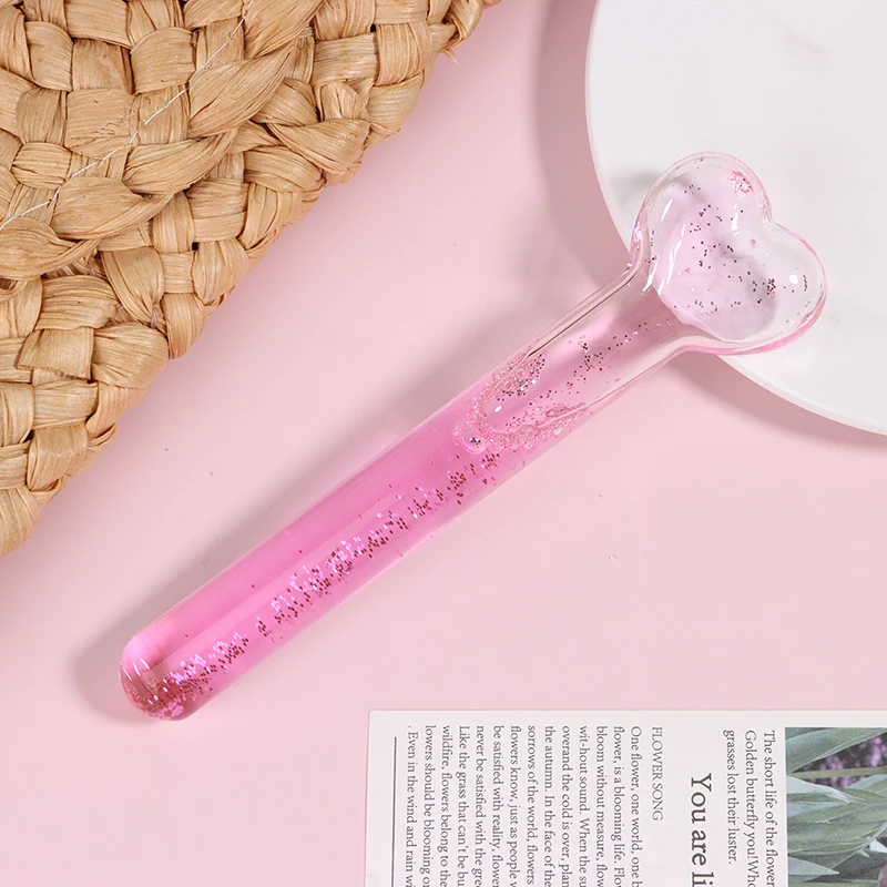 여성용 하트 모양 아이스 글로브 페이셜 쿨링 뷰티 볼 페이스 롤러 압축 아이스 볼 아이 마사지기 냉동 글로브 도구