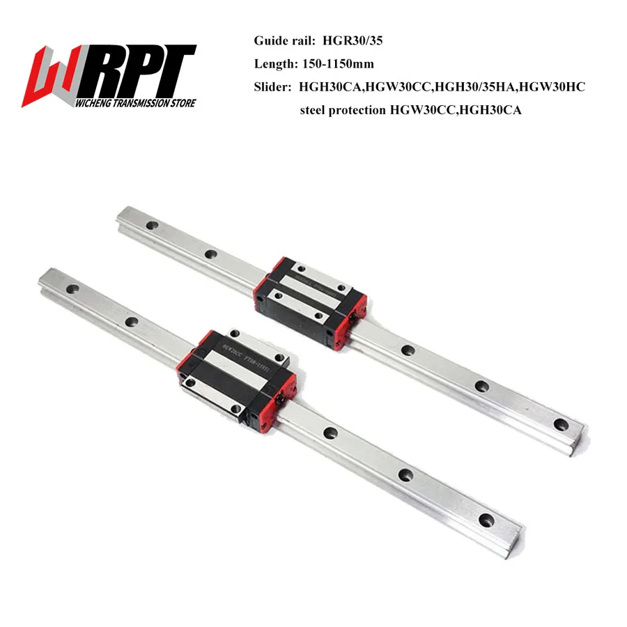 

Linear Guide Rail 2PCS HGR30 HGR35 150-1150mm+2PCS HGH30CA HGW30CC HGH30/35HA HGW30HC Slider Carriages For CNC Transmission