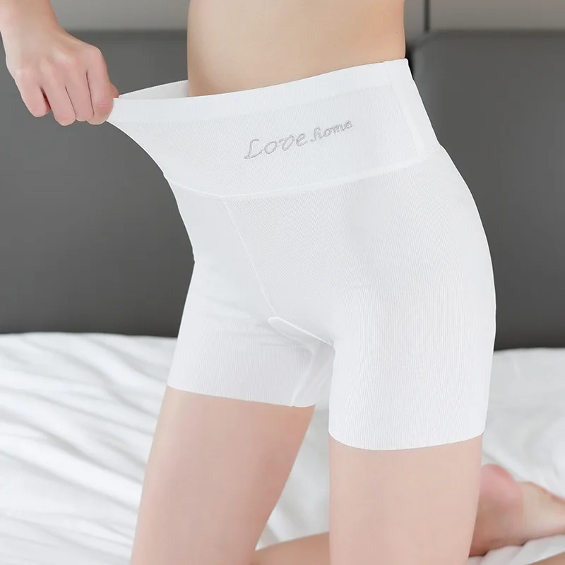 Ice Silk Safety Pants for Women Summer Thin Anti-Peep Underwear 2-in-1 Wearable Tummy Control Seamless Shorts
