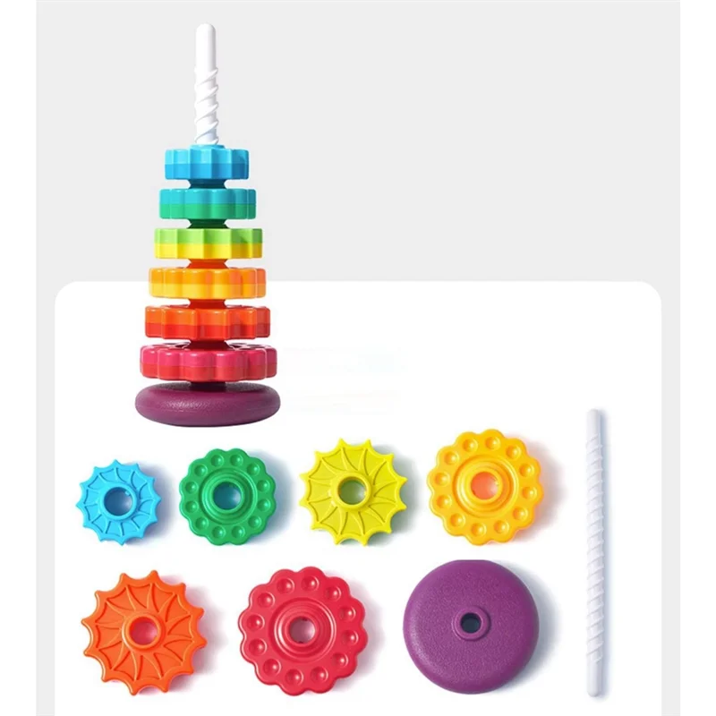 Rainbow Circle Stacker Montessoritoy Is Suitable For Children Aged 1-3, And Is An Ideal Birthday Present.