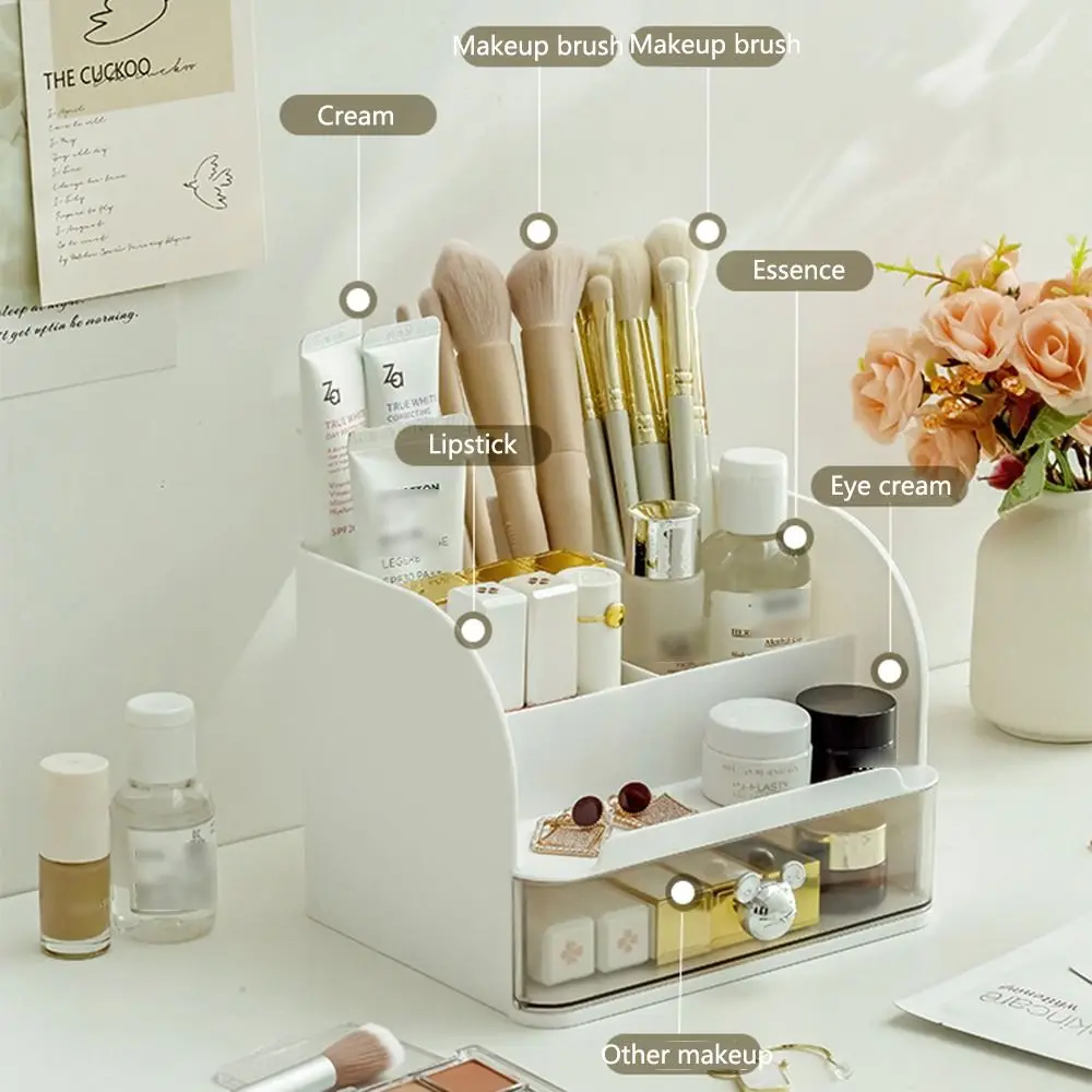 Drawer Desk Organizer Space Saving Multiple Compartments Pencil Pen Holder Sturdy Multi-Functional Stationary Display Shelf Home