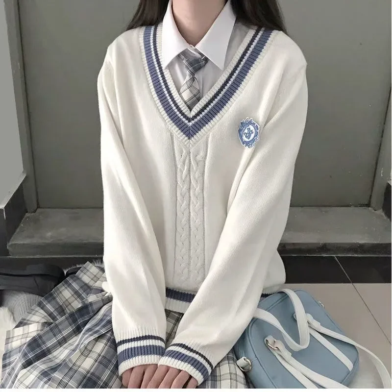 سترة محبوكة بأكمام طويلة ورقبة على شكل حرف v سترة مفتوحة على طراز الكلية للرجال والنساء سترة صيفية رقيقة من القطن لربيع الخريف #4