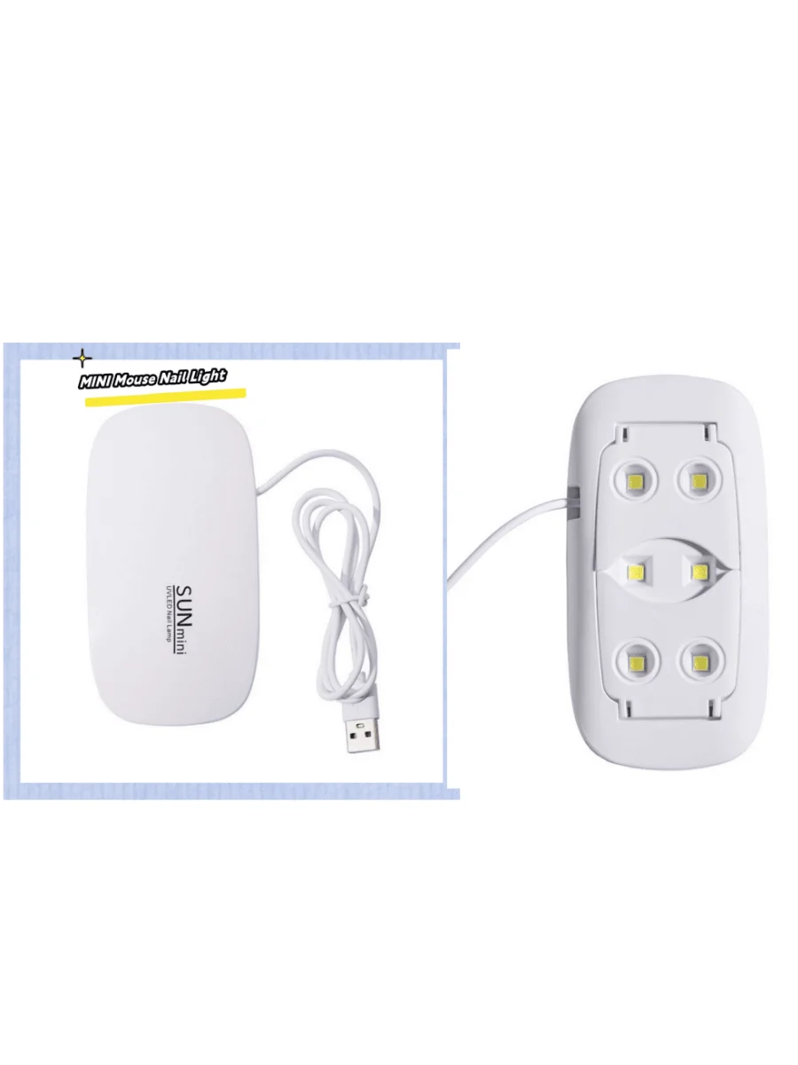 1PC Mini Portable Folding Mouse Light USB Mini Light Therapy Machine Dryer Nail Baking Light (All-In-One Line)