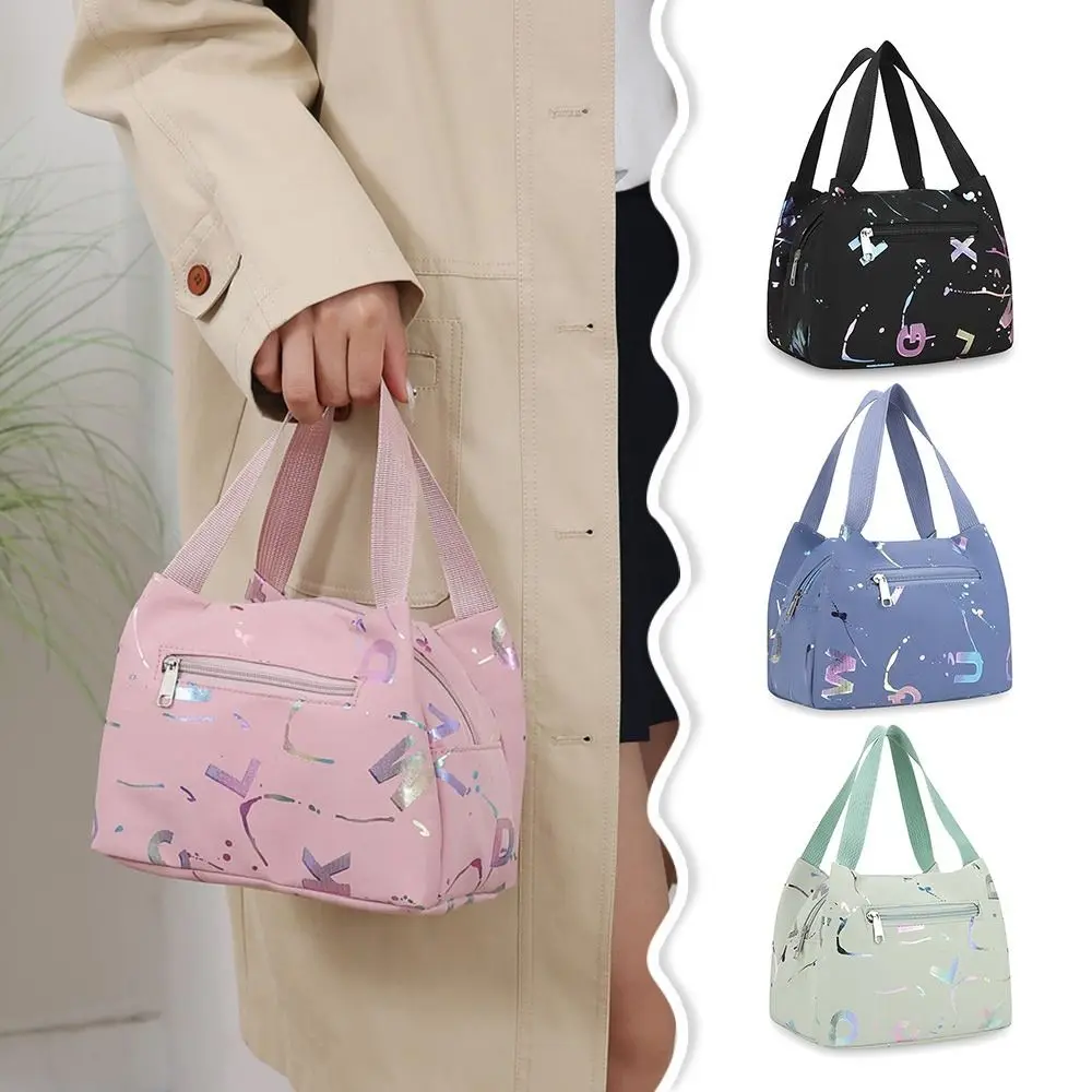 

Простая универсальная сумка с бронзовым принтом из ткани Оксфорд, большая вместительная сумка для обеда, водонепроницаемая сумка для покупок