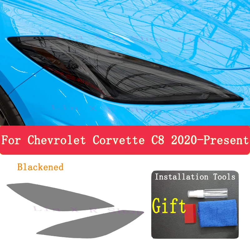 

For Chevrolet Corvette C8 2022 Car Exterior Headlights Anti-Scratch Protective Film Headlamps Repair Sticker Accessories Refit