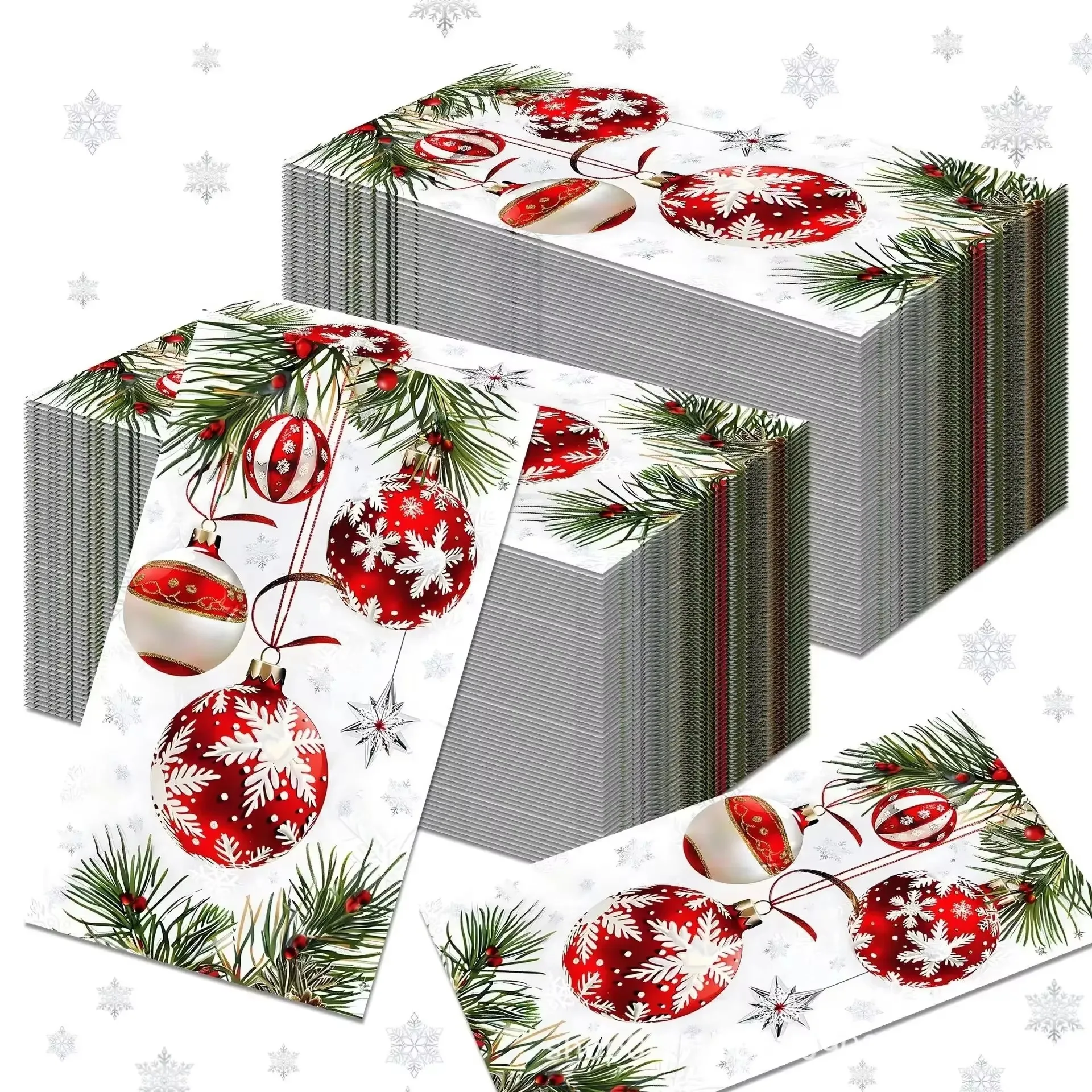 20 قطعة عيد الميلاد المناديل الورقية 34x40 سنتيمتر المتاح البونسيتة ندفة الثلج الزنجبيل رجل عشاء مناشف اليد لعيد الميلاد ديكور الحفلات