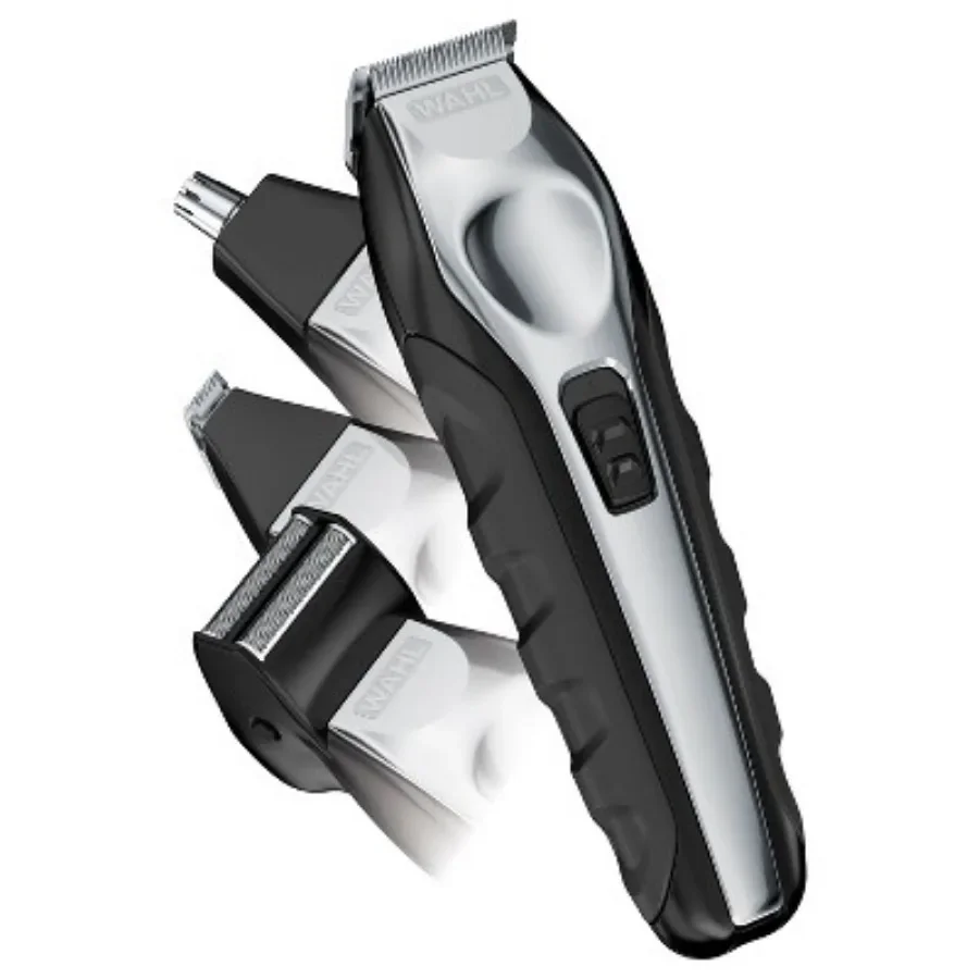 Aparador de barba elétrico recarregável sem fio de íon de lítio, barbeador, detalhe e aparador de nariz para homens