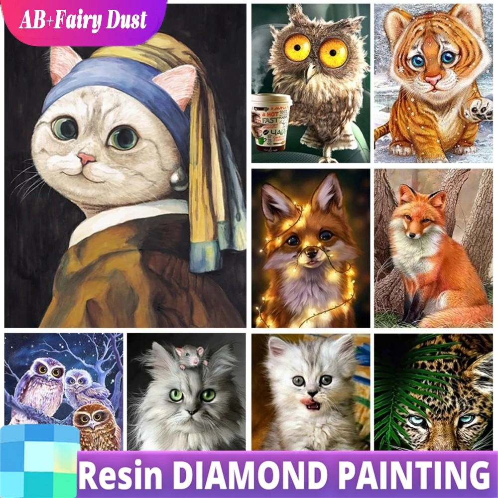 

Смола AB сказочная пыль дрель DIY алмазная живопись животное горный хрусталь живопись полная квадратная круглая алмазная мозаика домашний декор подарок