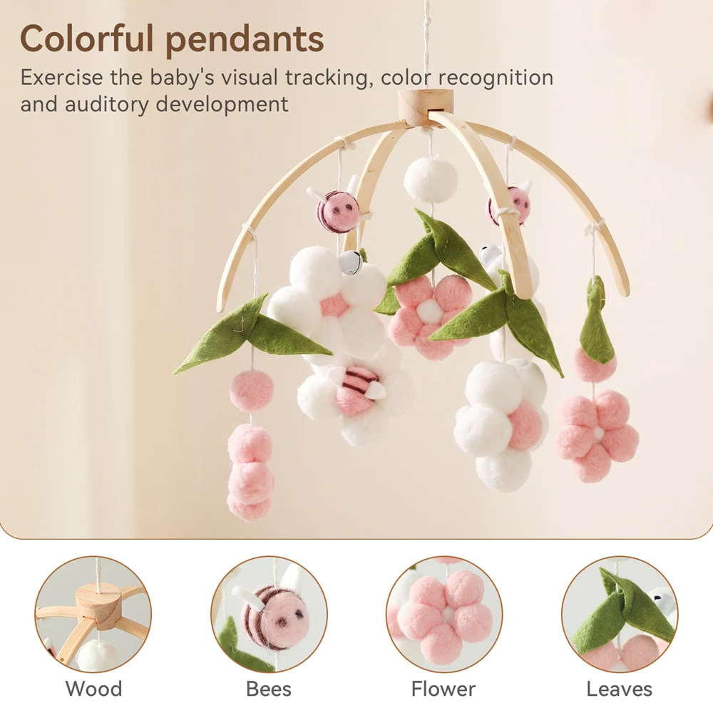 mobile-de-berco-rosa-com-abelha-e-flores-de-madeira-com-sons-e-chocalhos-para-desenvolvimento-auditivo-e-rastreamento-visual
