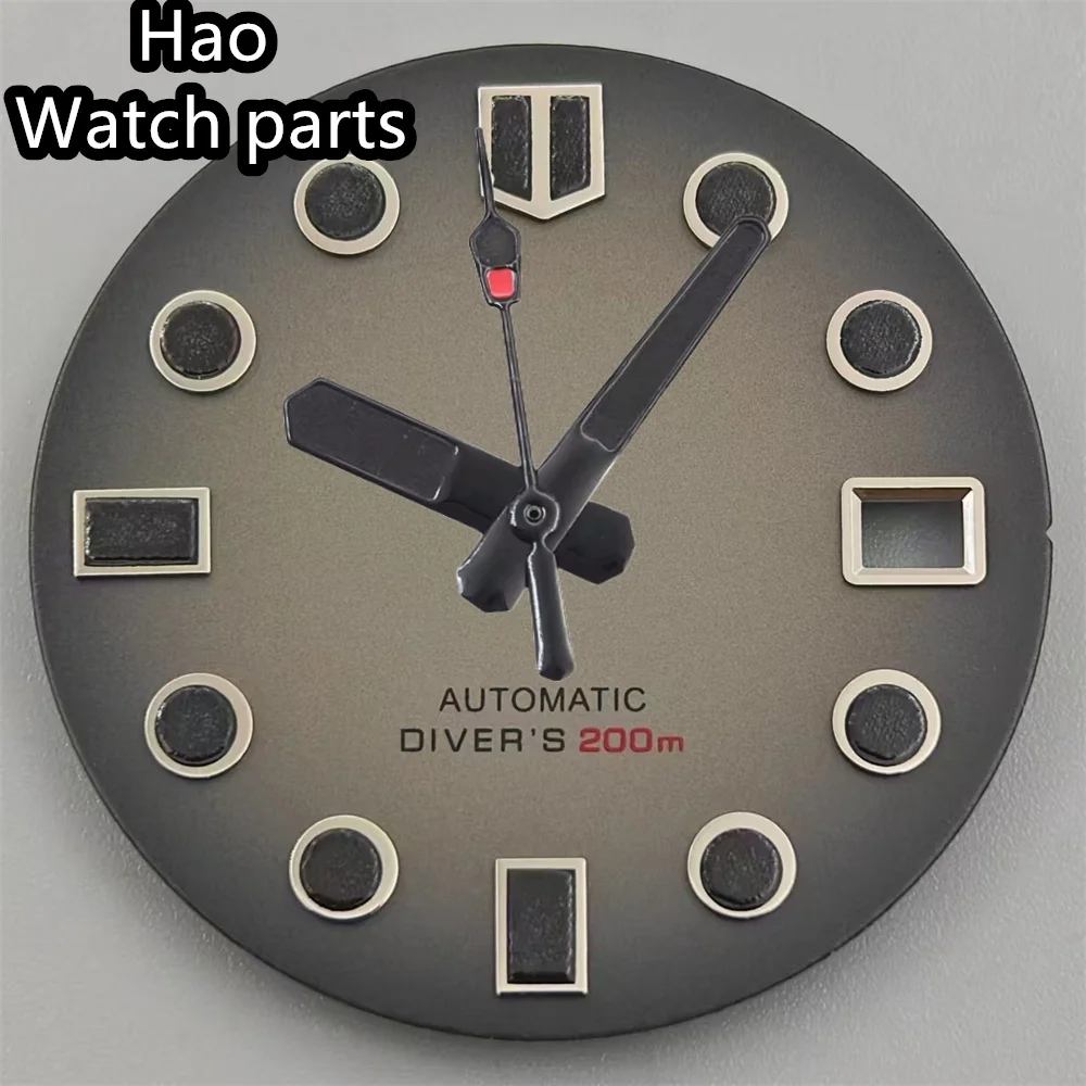 Стерильный циферблат BLIGER, 29 мм, черный, белый, зеленый, красный циферблат с набором стрелок, подходит для механизма NH35, подходит для заводной головки на 3 часа, заводная головка на 3,8 часа