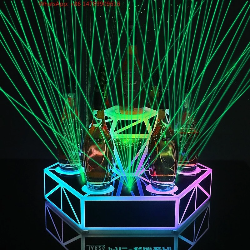 Premium Custom LED Liquor Display StandBar  Seat Acrylic Diamond Wine Rack Led Red Wine And Foreign Wine Luminous Display S