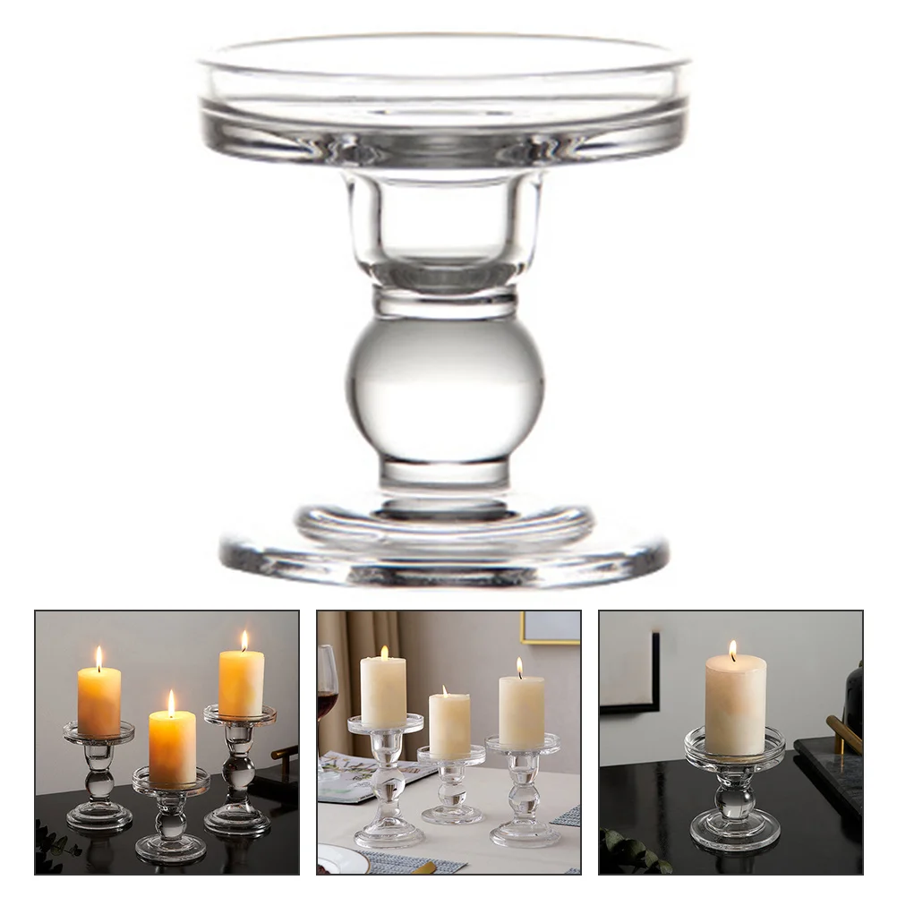 

Tall Taper Chic Holder Large Modern Clear Wedding Decor Romantic Candlestick Holders