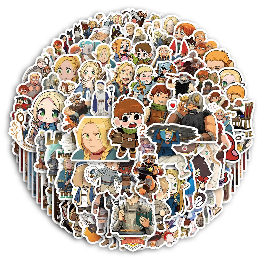 10/30/50/100pcs Cartoon Delicious in Dungeon Stickers Funny Laios Anime Sticker Laptop Suitcase Luggage Motorcycle Fallin Decals