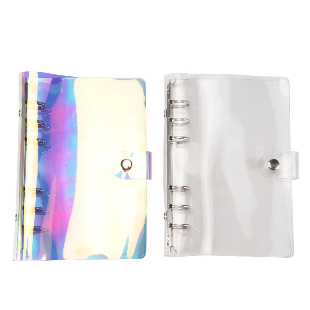 Popolare 2 pezzi A6 6 anelli arcobaleno trasparente raccoglitore in PVC copertina raccoglitore per pianificatore multicolore