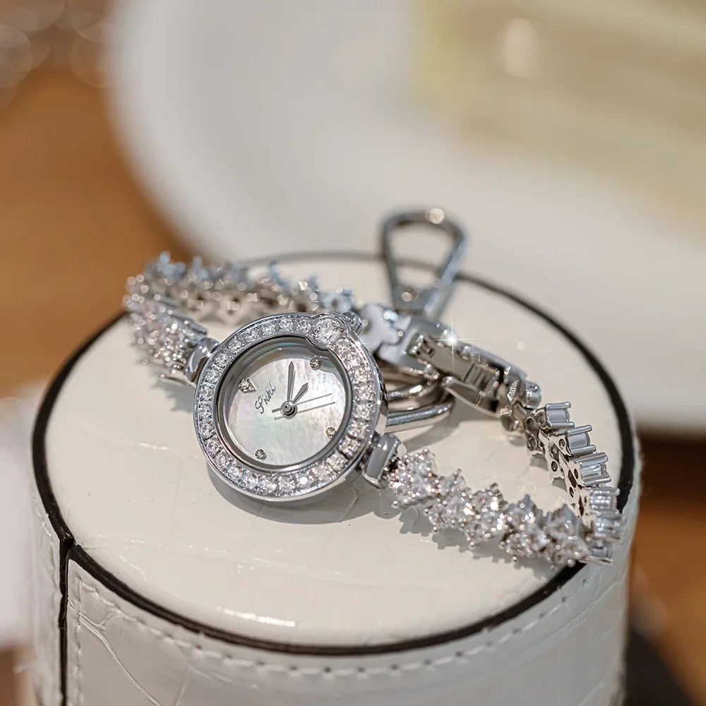 Full Diamond Design Mermaid Women's Watch Light Luxury Fashion Quartz Watch Elegant Shiny Starlight Watch