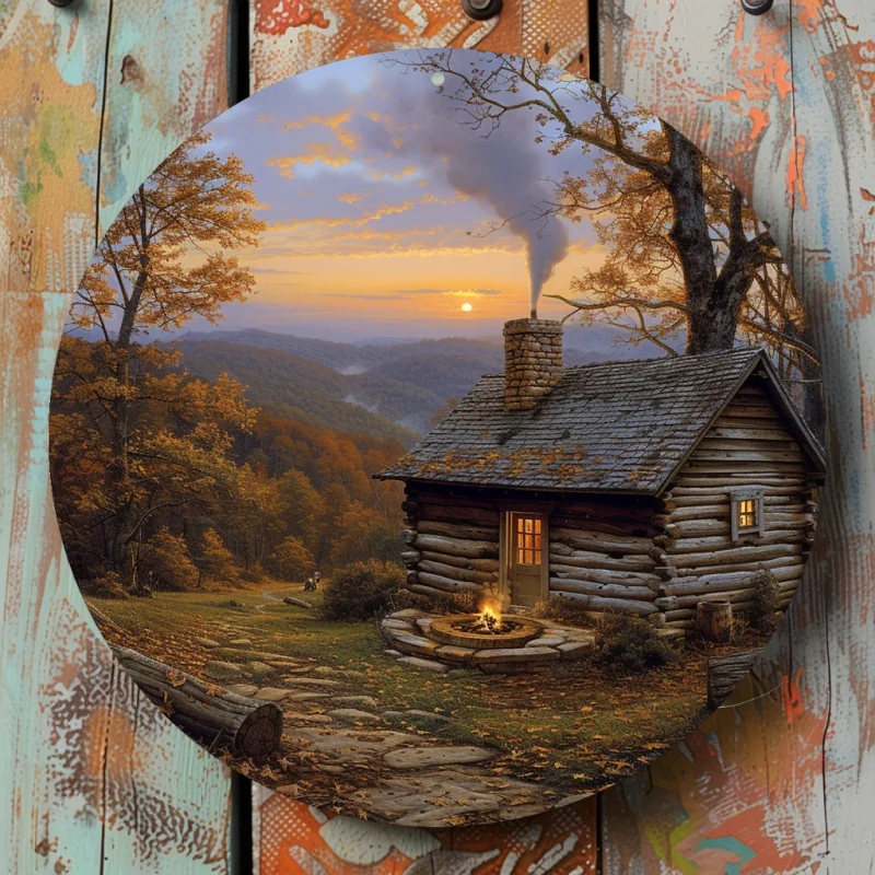 8in 2D Flat Wood Disc Ldeal Living House Blogger Photo Props Photo Studio Photographer Shoots Colorful Decorated Plaques
