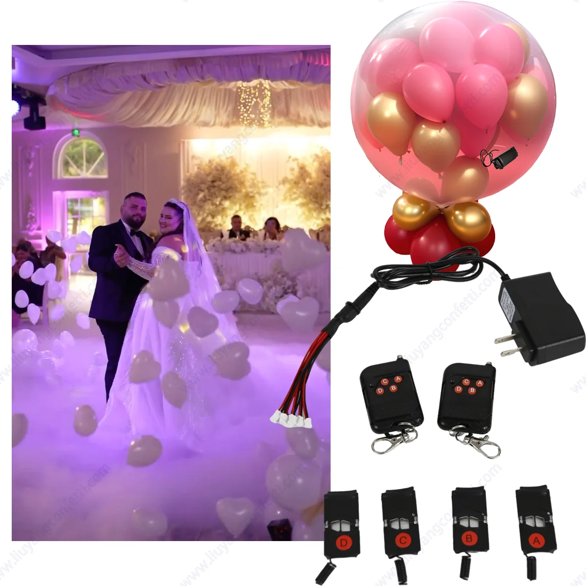 

Flying Balloon Blast Machine 4-30-Channel Remote Control Party FX Bride Wedding Decoration Wireless Halloween Christmas Birthday