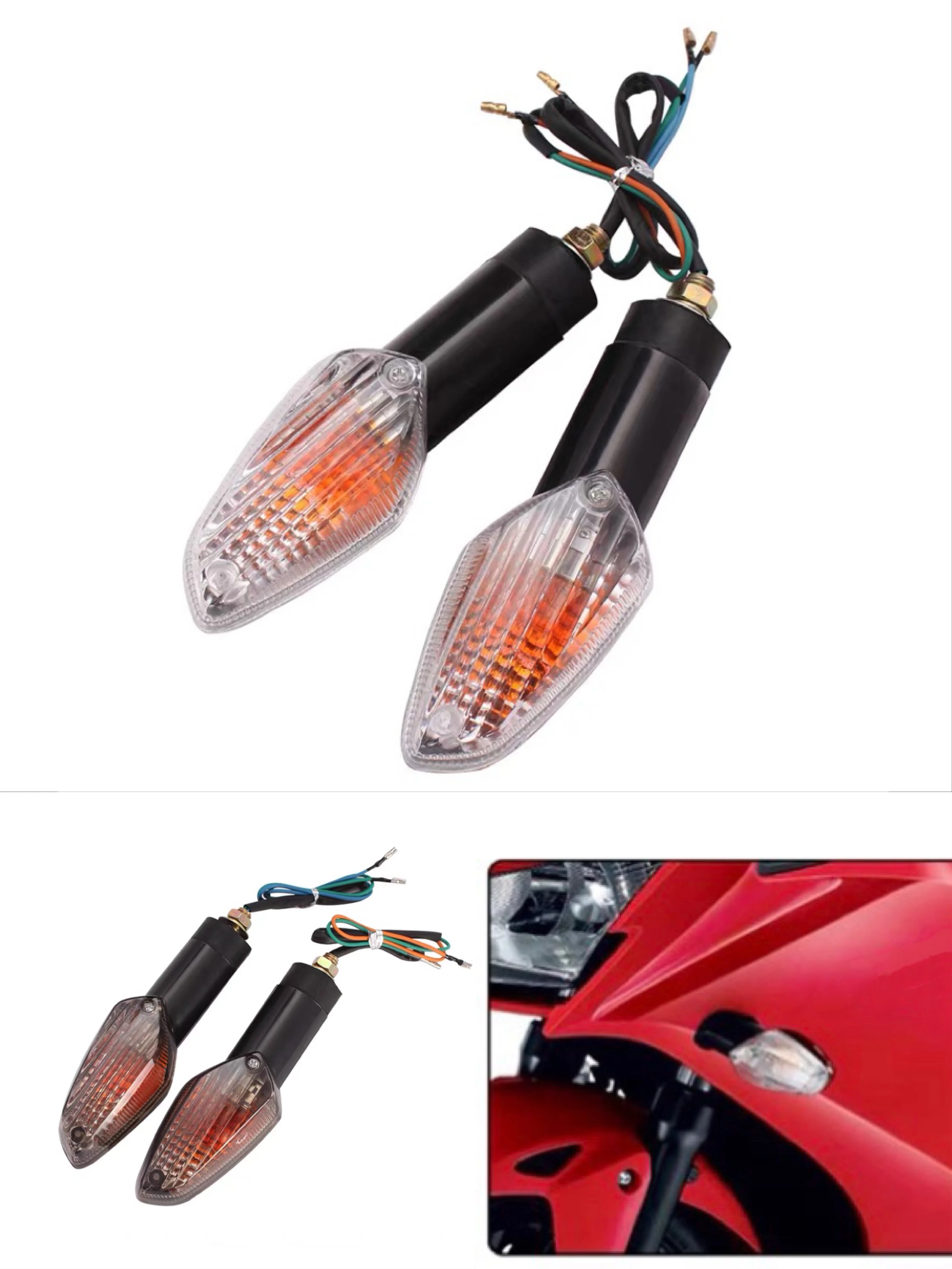 Motorcycle Turning Signal Indicator Blinker Lights For Honda CBR250R 2011 2012 2013 2014 2015  CBR300R CB300F 2014 2015 -2017