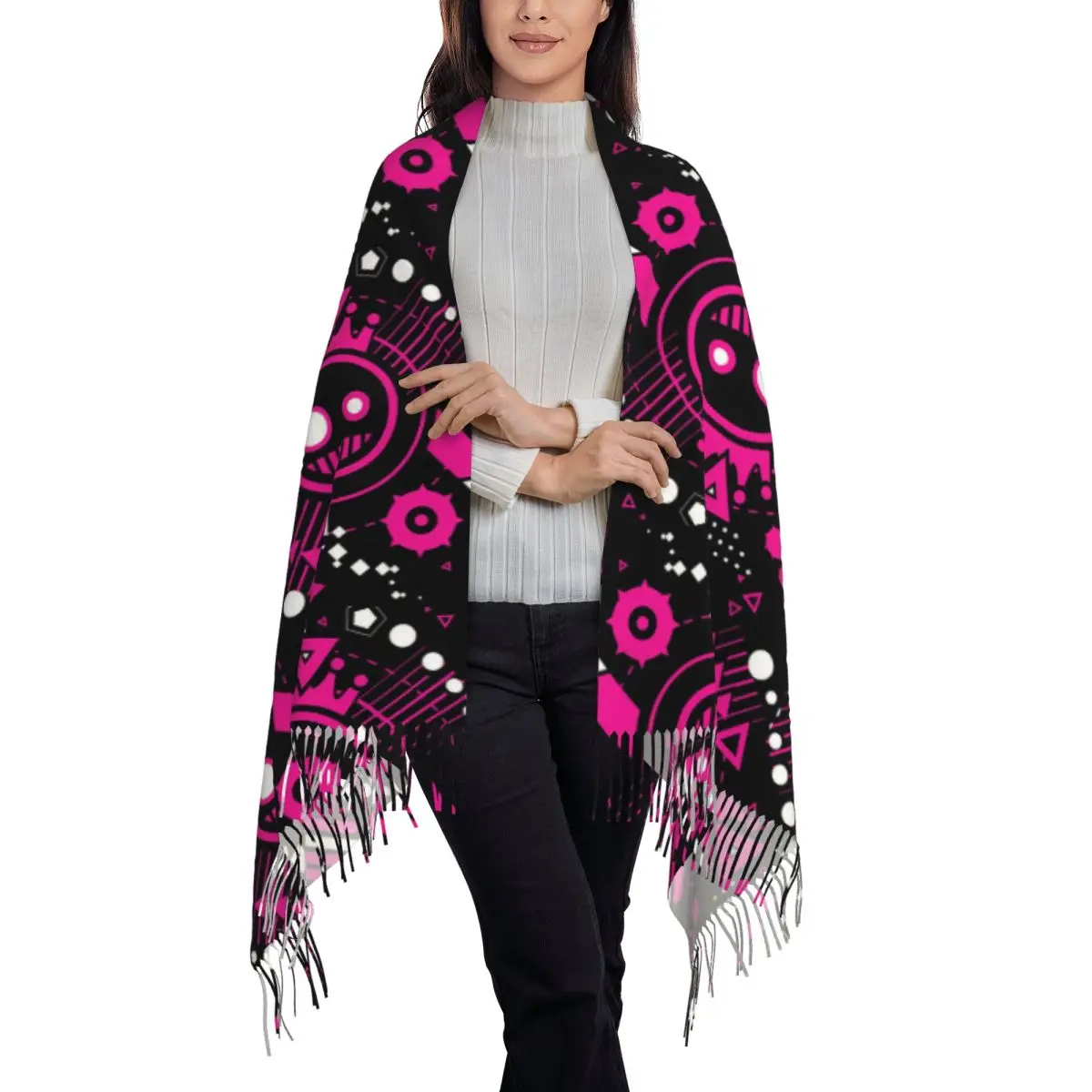 Just Shapes And Beats Blixer Scarf Tassel Scarves Women Soft Warm Shawls and Wraps Long Fall Winter Shawl Wrap