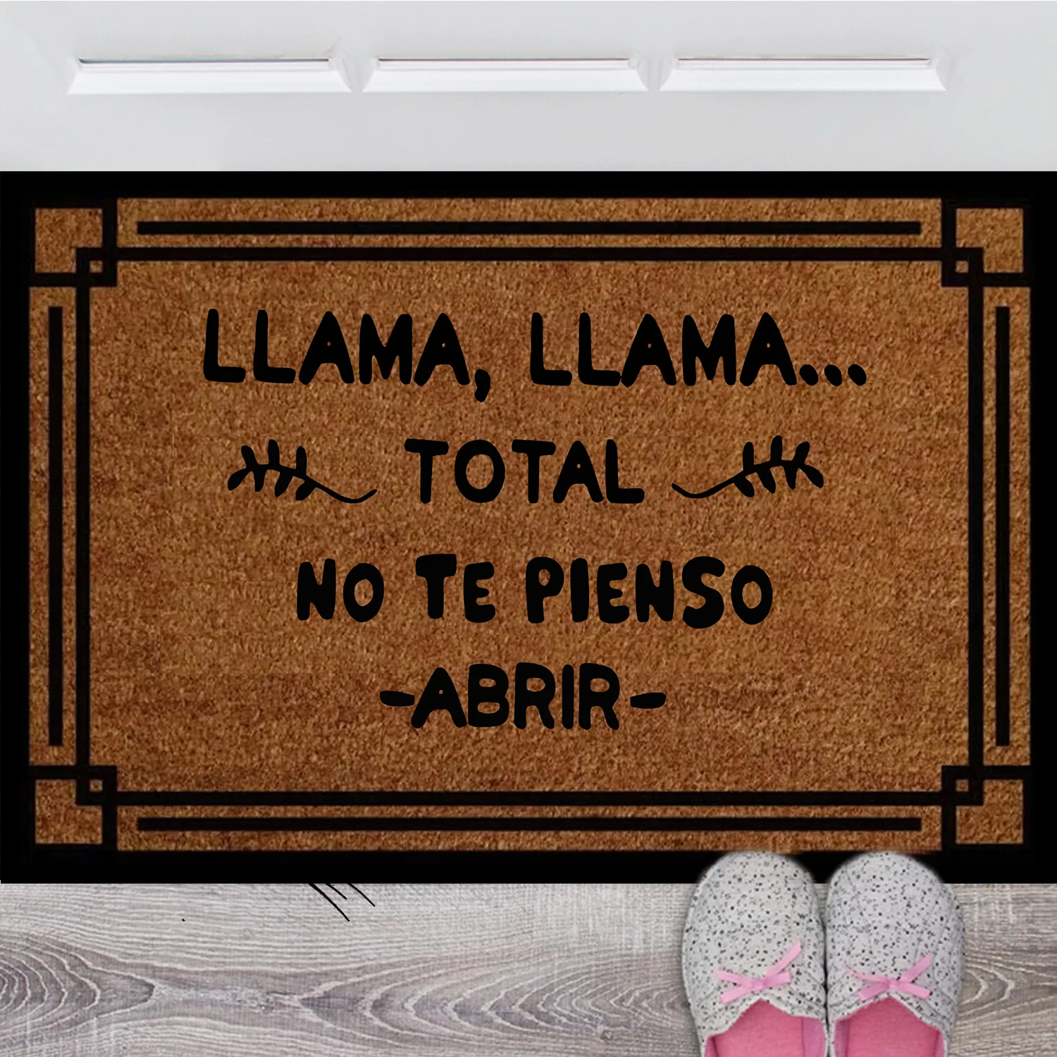 Felpudo Divertido Españo Doormat Rubber LLAMA LLAMA TOTAL NO TE PIENSO ABRIR puerta entrada exterior español Floor Welcome Mat