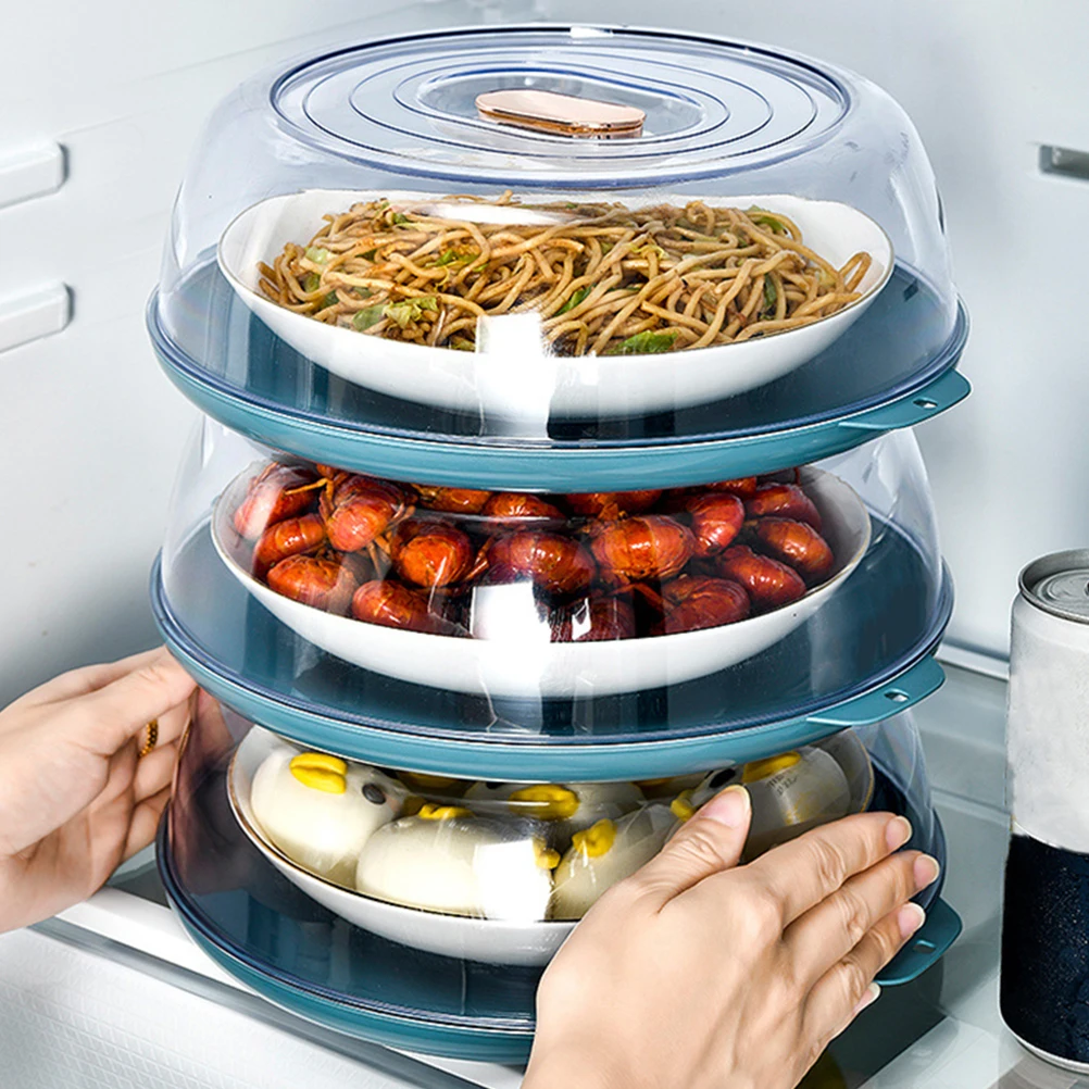 

1pc Household Food Protective Dish For Kitchen Fresh Sealable Lightweight Portable Plastic Food Cover Easy Clean Dishware Cover