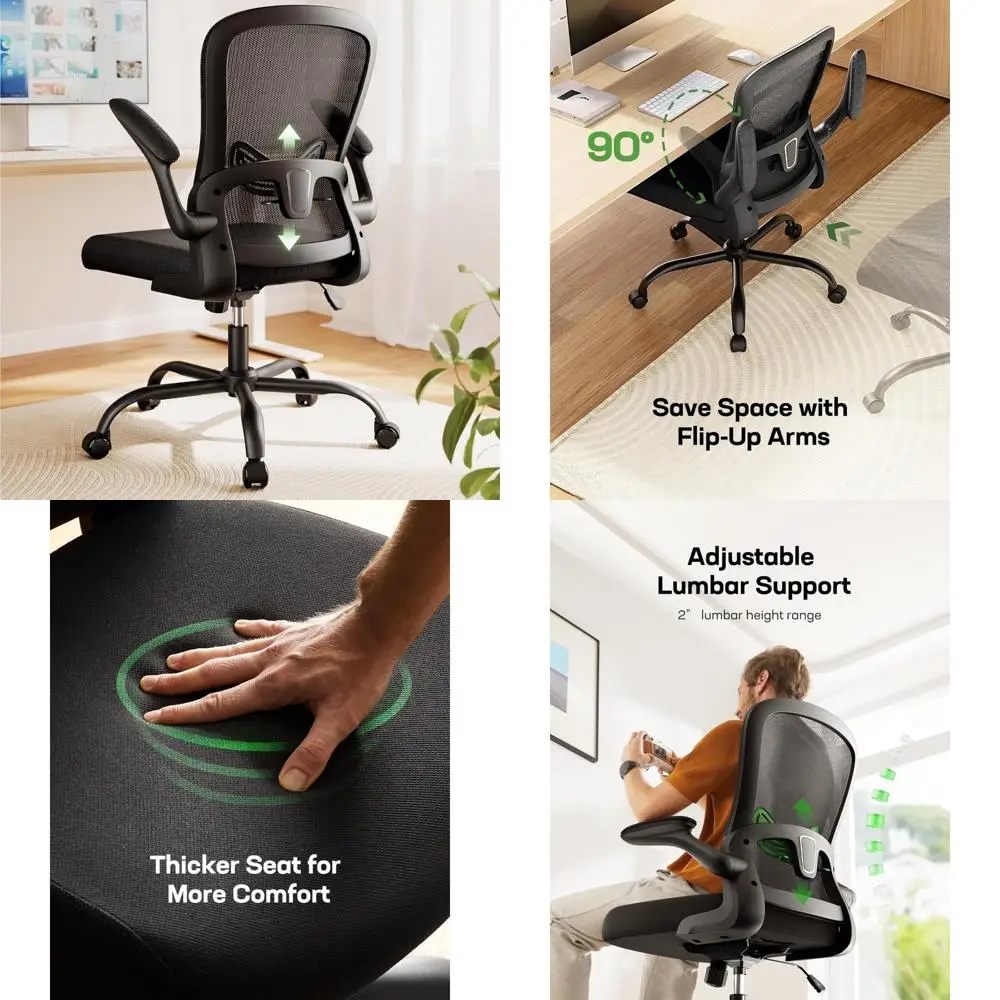 

Ergonomic Mesh Back Desk Chair with Adjustable Lumbar Support for Home Office and Computer Use