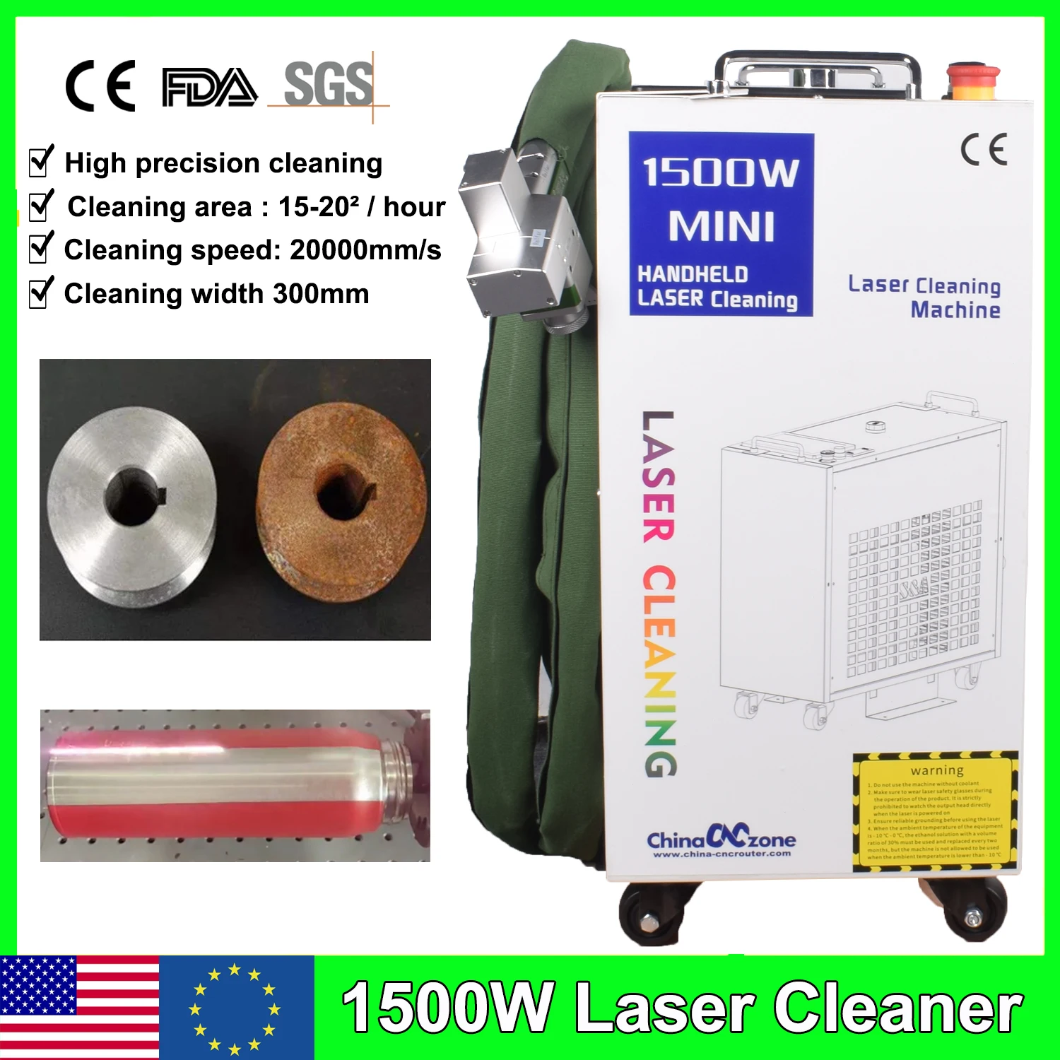 

1500W Laser Cleaning Machine Rust Removal Cleaning Oil Paint Cleaning Width 300MM for Metal Rust Removing Machine Laser Cleaner