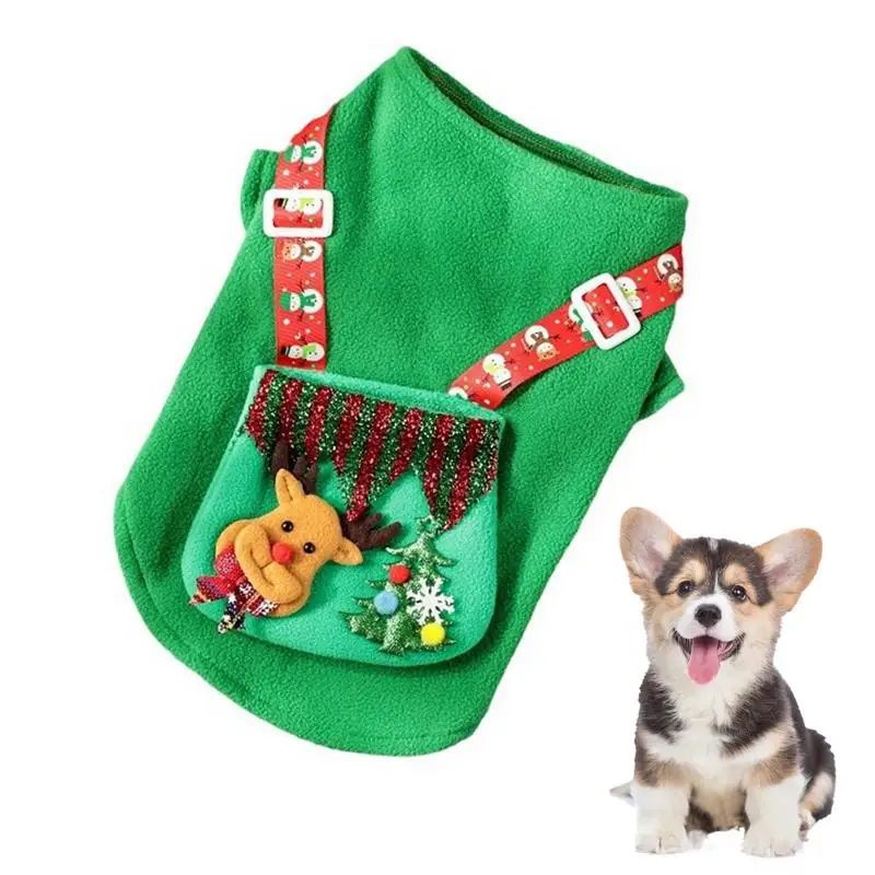 Christmas Dog Costume Reindeer Backpack Design Christmas Clothes For Medium Pet Winter Festival Pullover Clothes For Medium Pet