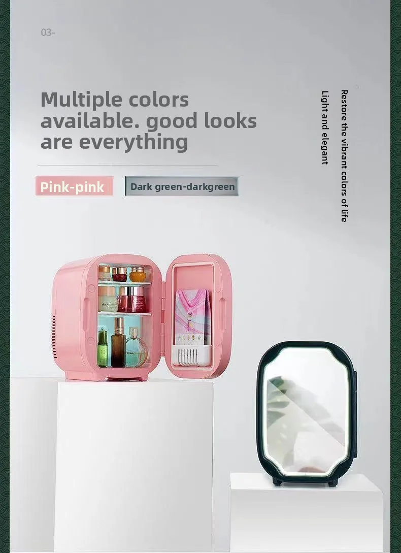 Beauty Cosmetics Koelkast 8L Minikoelkast met LED Make-upspiegel Koelkast Student