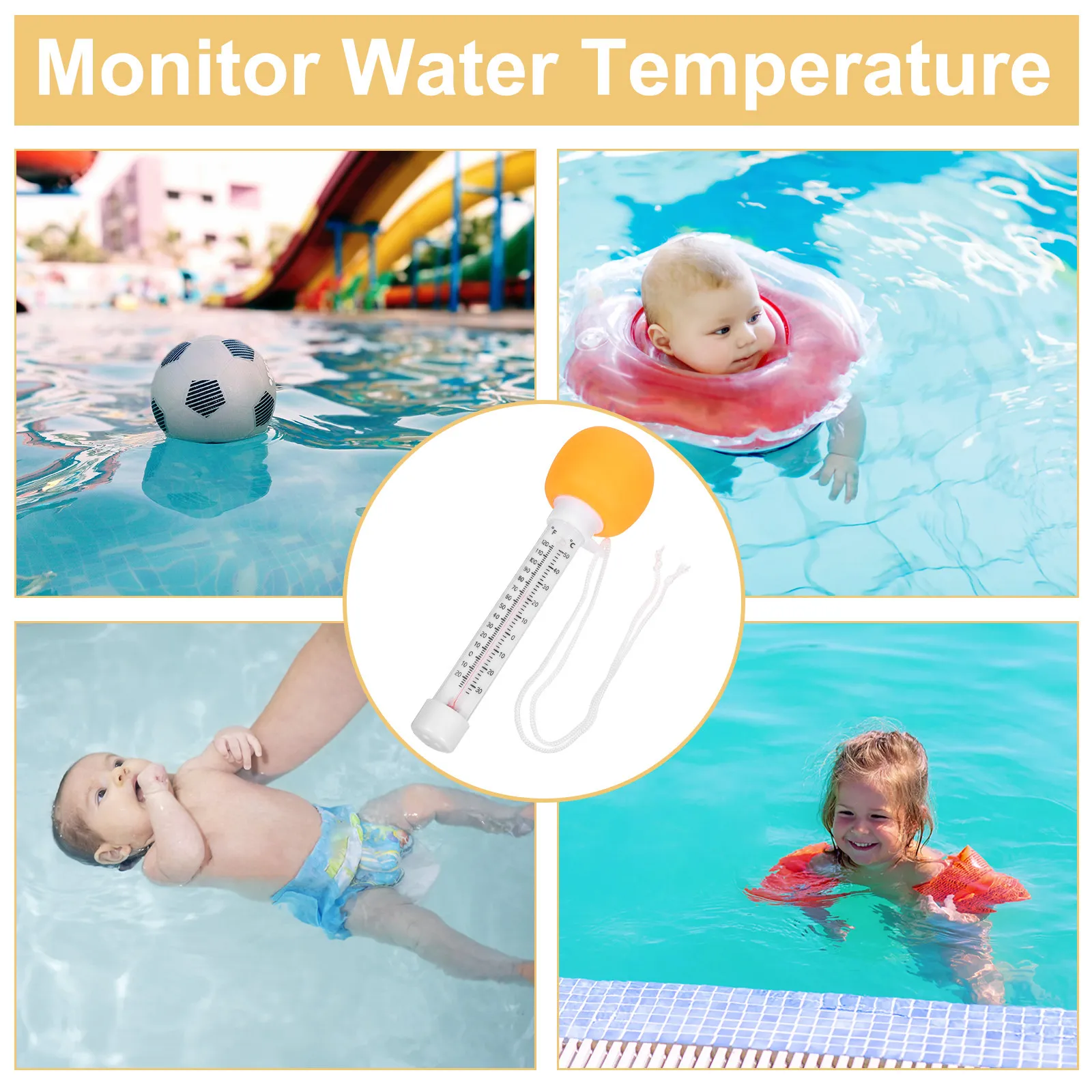 Waterproof Floating Thermometer for Pool and Bathtub Safe Temperature Monitoring for Newborns Kids with Fun Cartoon Design