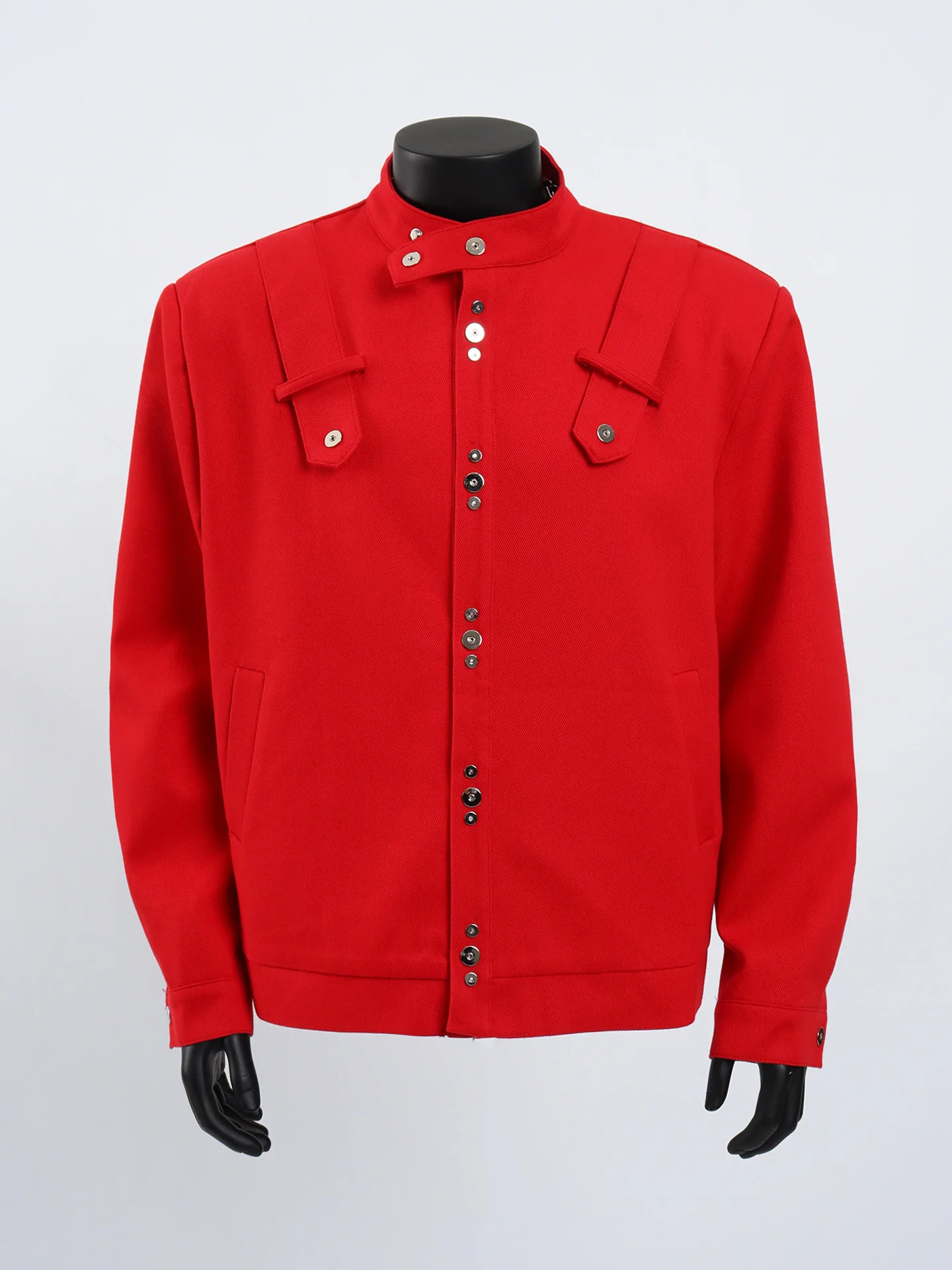 

Starlit Men's ort Stand Collar Jaet Red Outerwear Deconstructed Design Premium Feeling Autumn Winter Faion Outerwear