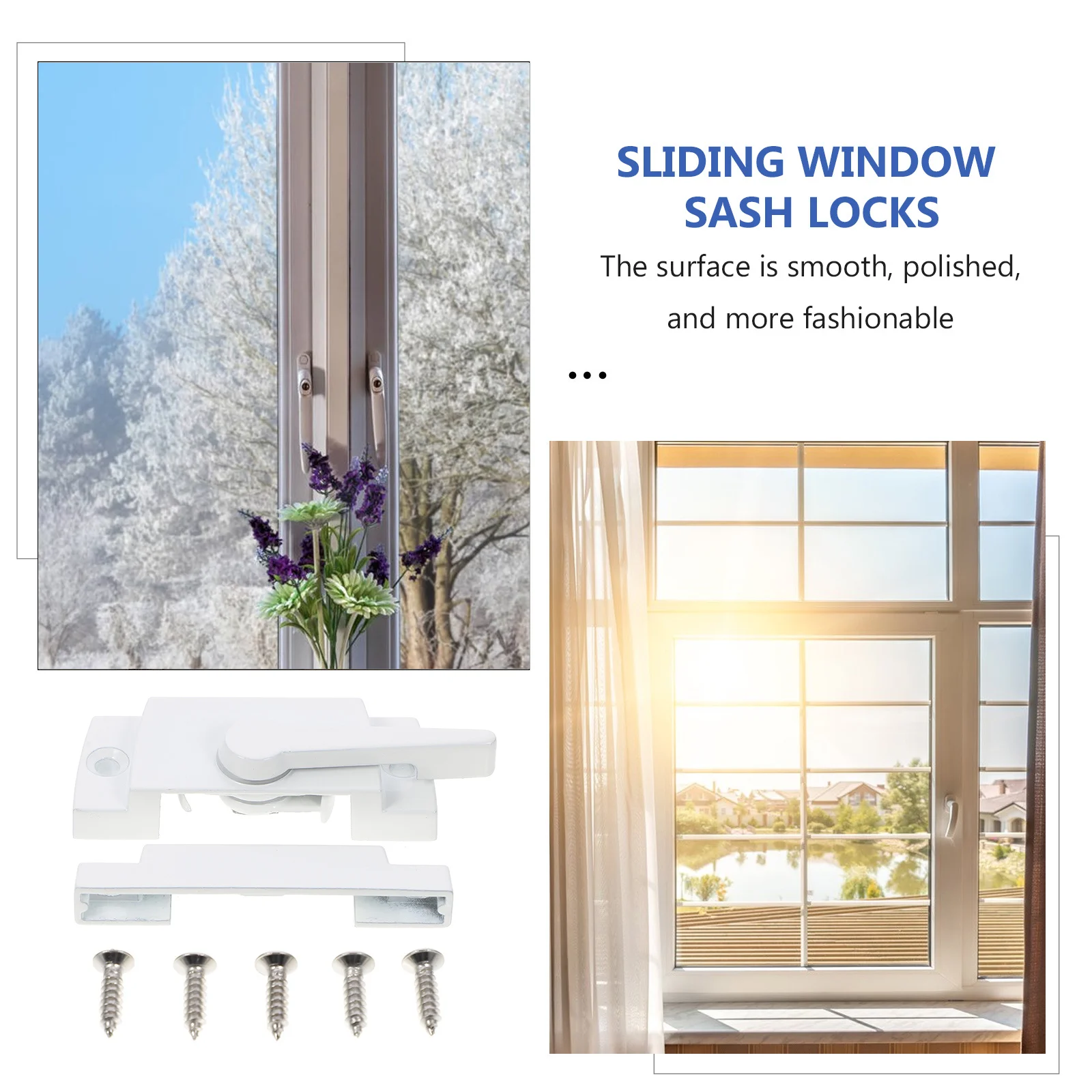 

2Sets Zinc Alloy Sliding Window Locks Sash Blocker Security Locks Child Safety Anti-Theft Durable Window Latches