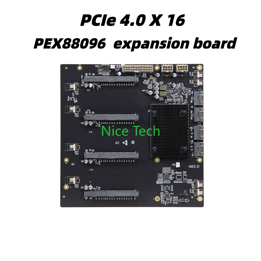 

PLX88096 PEX88096 PCIe4.0 expansion, four card GPU baseplate 65mm wide