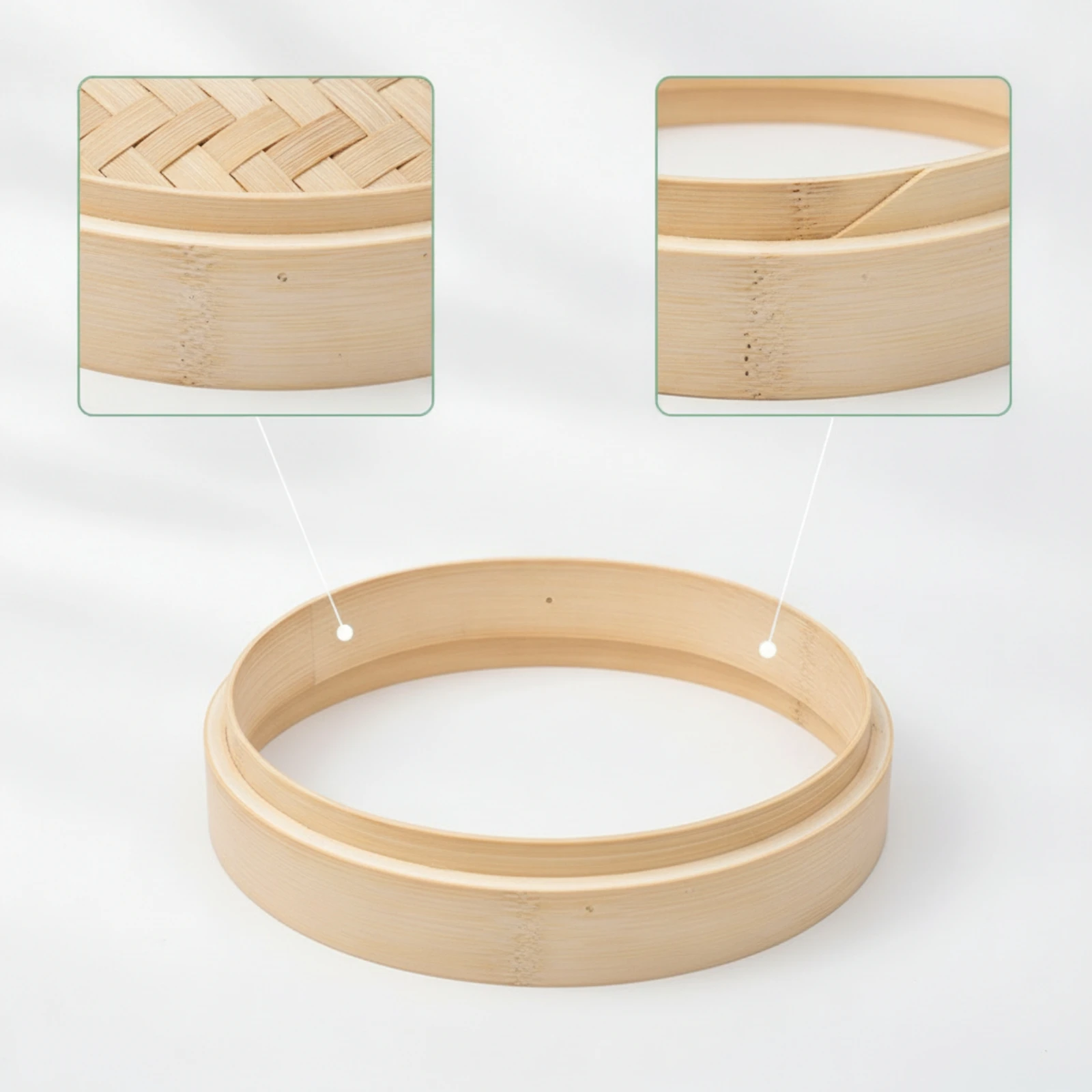 Bamboo Steamer Height Extension Piece Stackable Bamboo Steamer Extension Extension Piece Cookware Traditional Long-Lasting