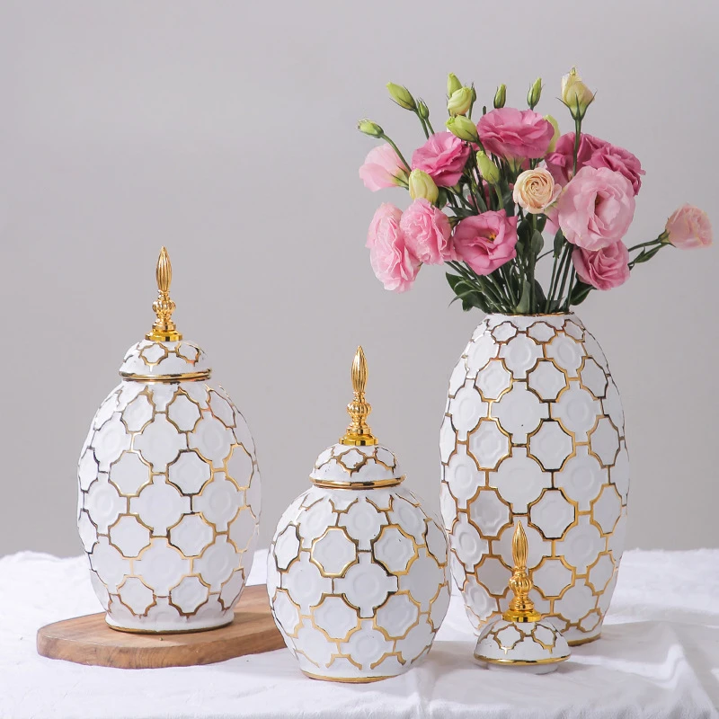 ceramic-storage-tank-golden-vase-flower-vase-ginger-jar-porcelain-craftwork-floral-arrangement-accessories-home-decoration