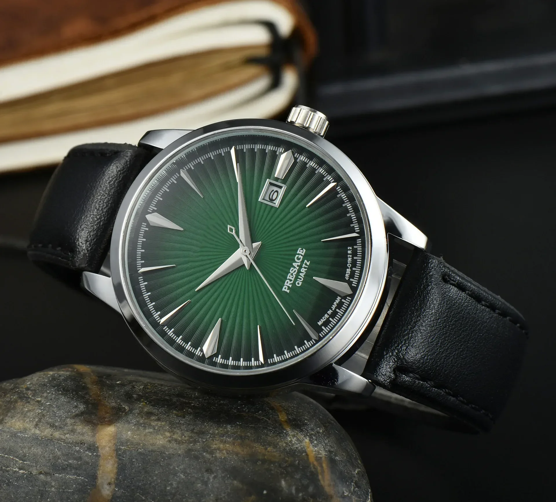 2025 New Luxury Cocktail Collection Men's Quartz Watch, Stainless Steel, Date Display, Business Casual Style, Waterproof 50M