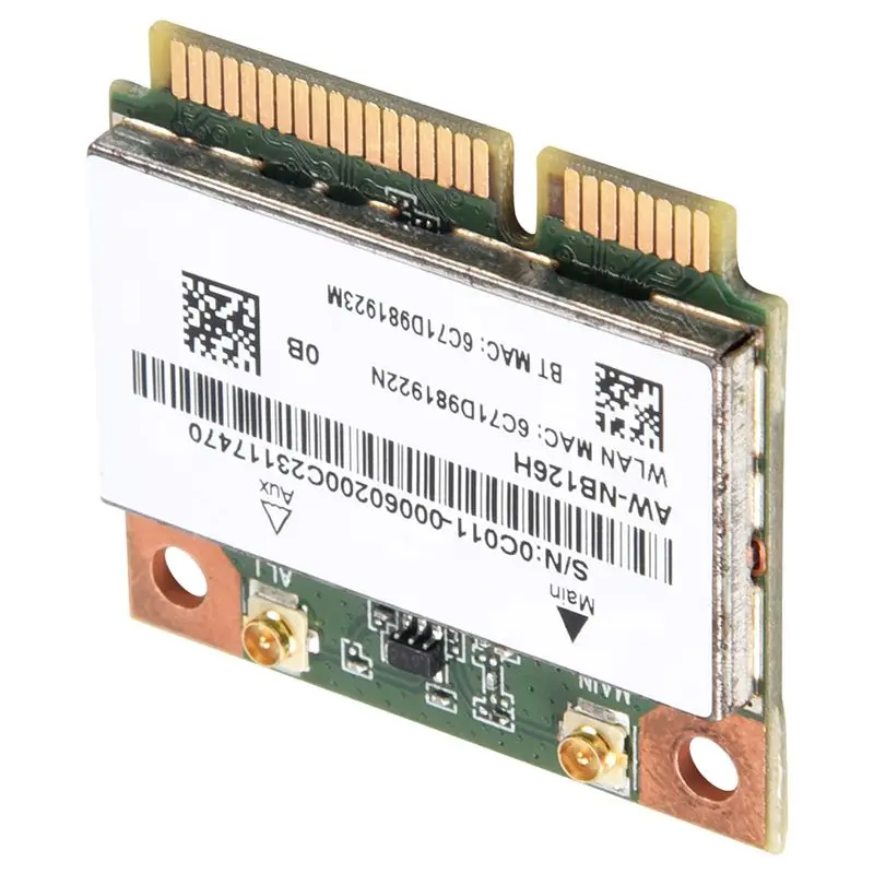 X64A-SSEA New For Azurewave AW-NB097H AW-NB100H AW-NB126H AR3012 AR5B225 Half Mini PCI-E Wifi BT4.0 Wlan Wireless Card