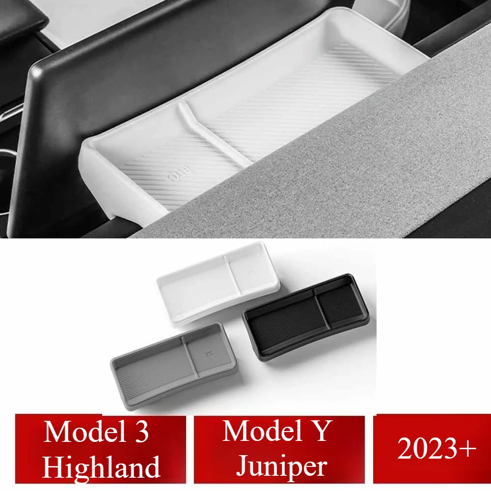 

For Tesla Model 3 Highland Model Y Juniper Rear Silicone Rear Screen Storage box Dashboard bracket Tissue Box Tray ECT Panel