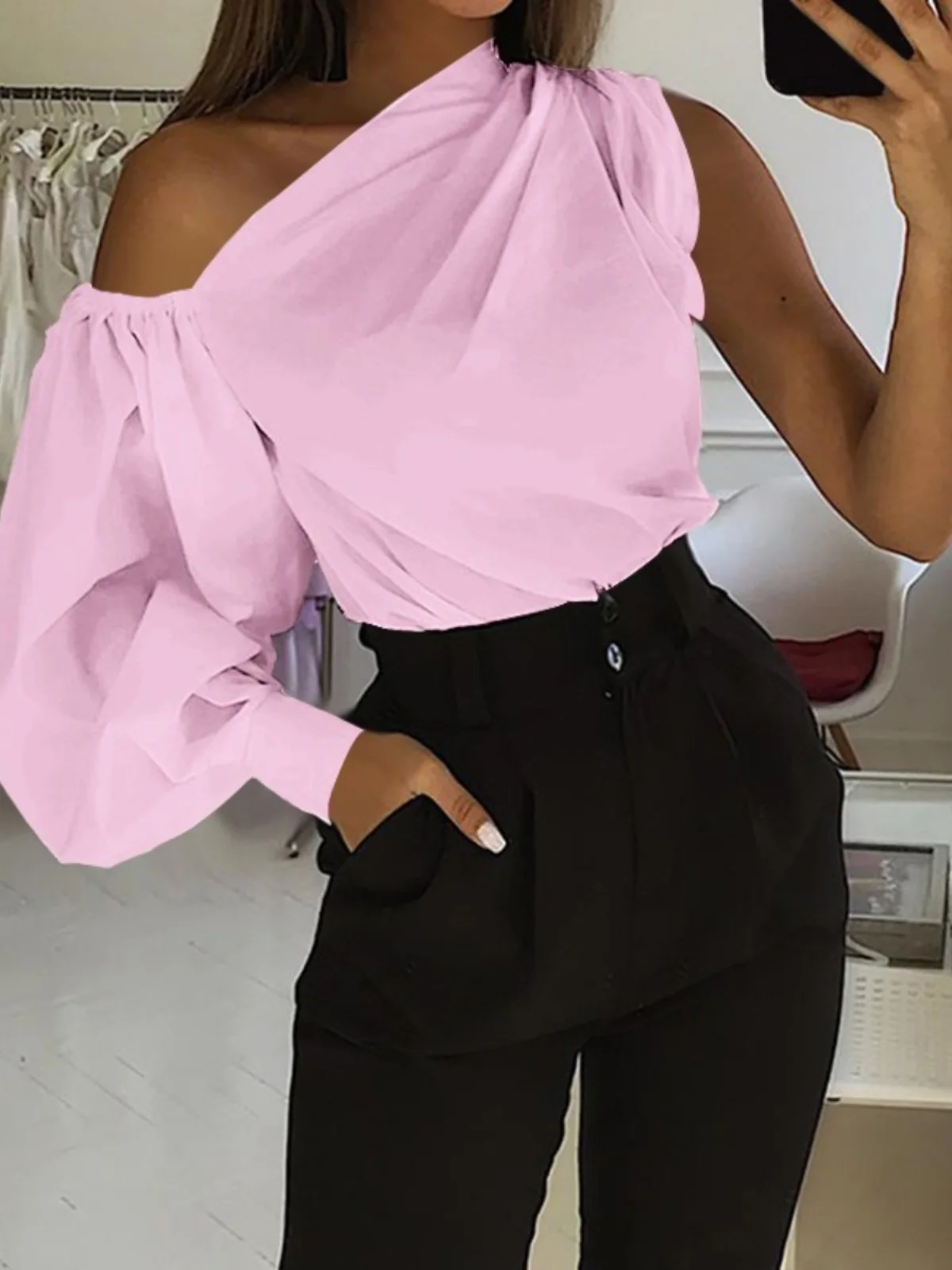 

Женский повседневный топ Slim Fit Color irt Street Sle round Ne Long Sve для молодых женщин в поздних трусиках