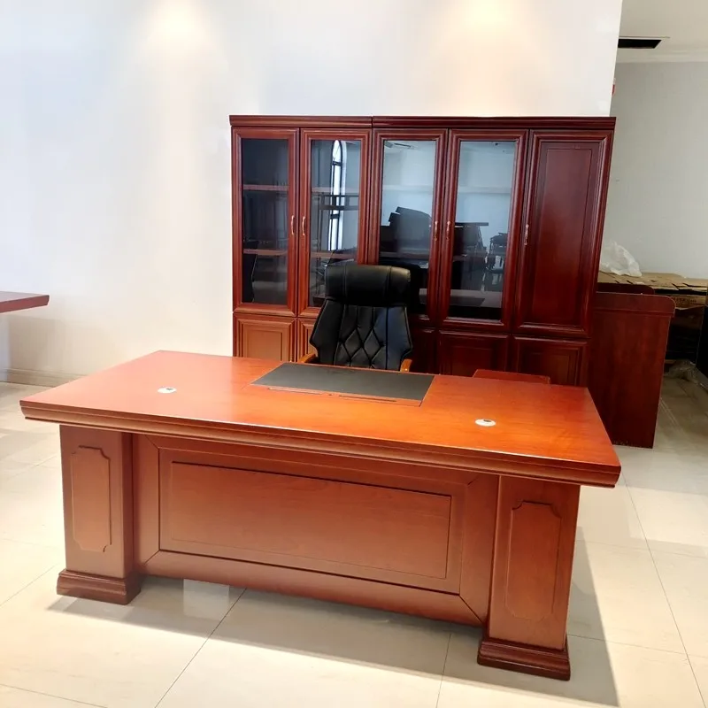 Chinese class table table and chair combination solid wood belt auxiliary cabinet simple paint table