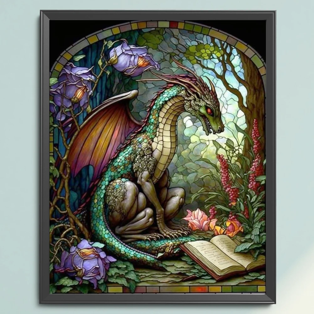 

Полная вышивка хлопчатобумажной нить 14CT с принтом птеродактиля вышивка крестиком 45x55см