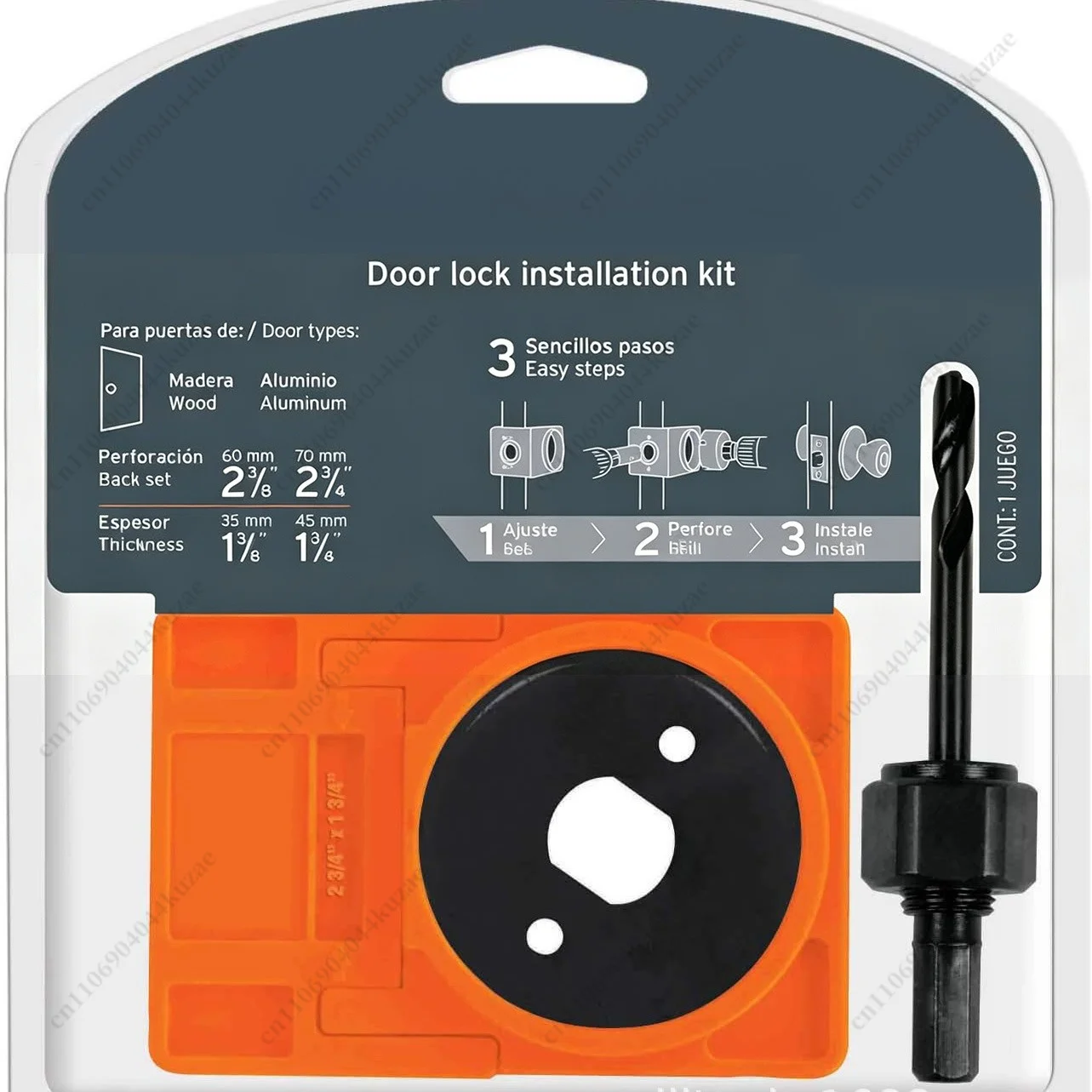 Ball‑Type Lock Hole Saw Kit, Wood Door Lock Drilling Bit Set for Door Lock Installation
