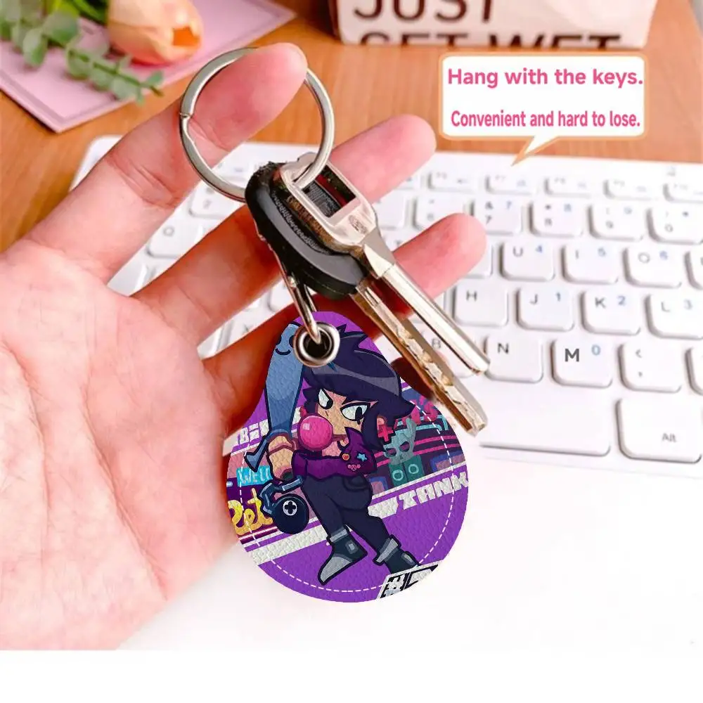 Game Brawl S-stars PU Card Holder Keychain Key Ring Door Lock Access Tags Card Case Keychain Access Card Key Tag Ring - view 6