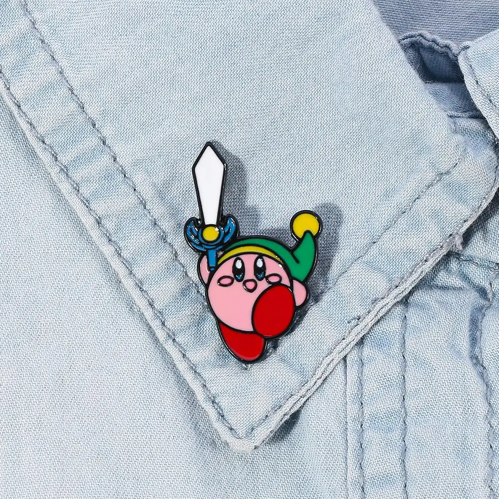 Anime Kirby Esmalte Pin Bonito Figura Do Jogo Dos Desenhos Animados Estrela Kirby Metal Badge Brooch Jacket Jeans Lapel Pin Decoração Acessórios Presente