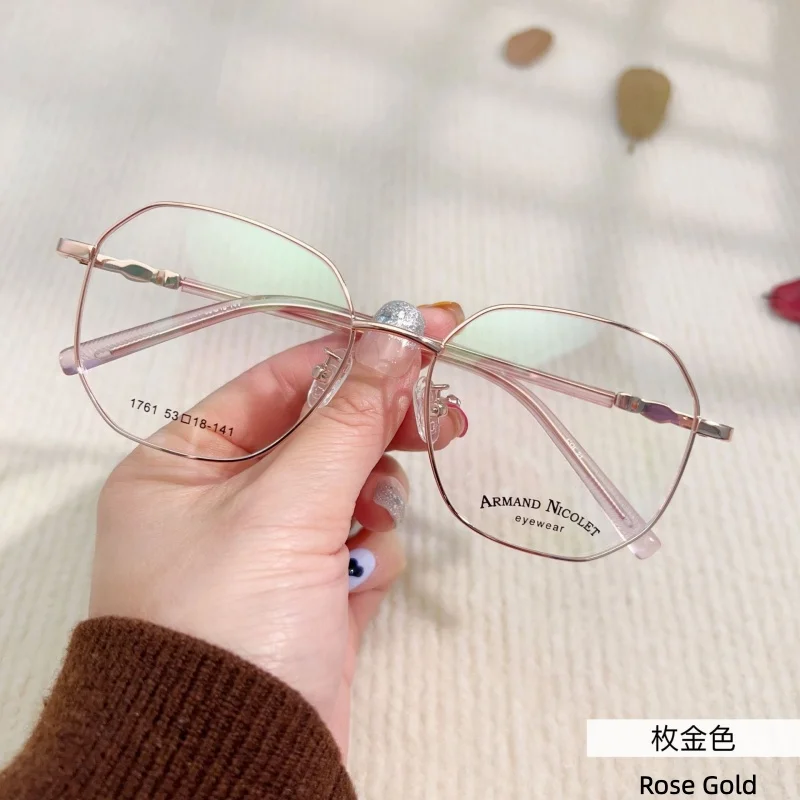 وصل حديثًا إطارات نظارات عصرية للرجال والنساء مصنوعة من خليط معدني نظارات طبية أدبية كلاسيكية خفيفة للغاية #1