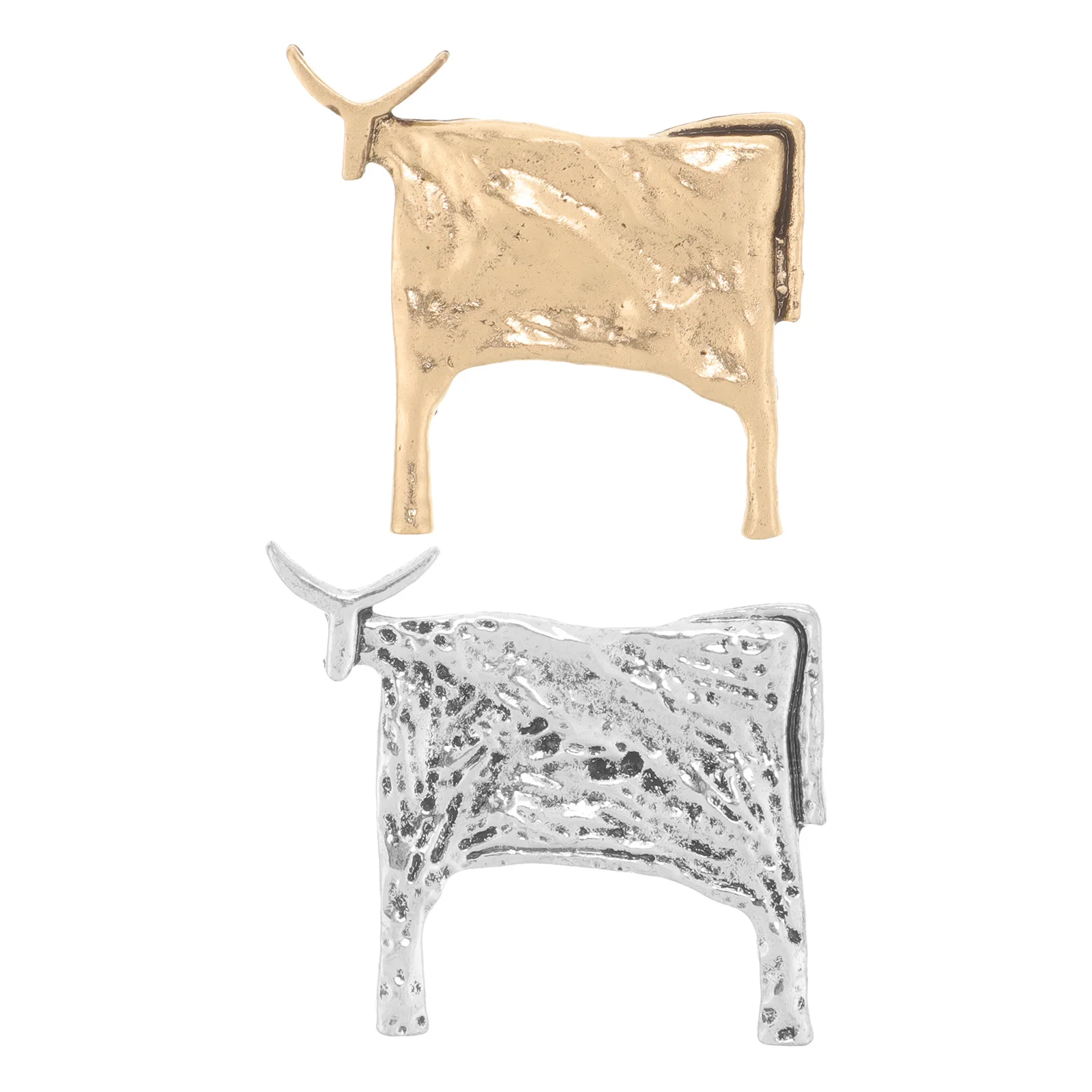 

2pcs Alloy Brooch Cattle Design Fashion Chest Pin For Men Clothes Accessory Stylish Clothing Brooch Cartoon Breastpin Gift
