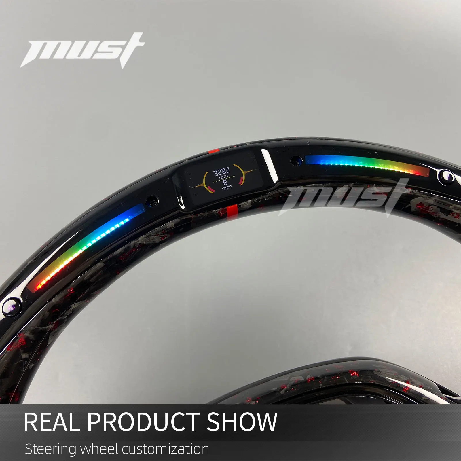 Custom LED Red Forged Carbon Fiber Steering Wheel For BMW LCI Upgrade M240i M340i M440i X3 X4 X5 M G05 G20 G29 G30 G87 G80 G82