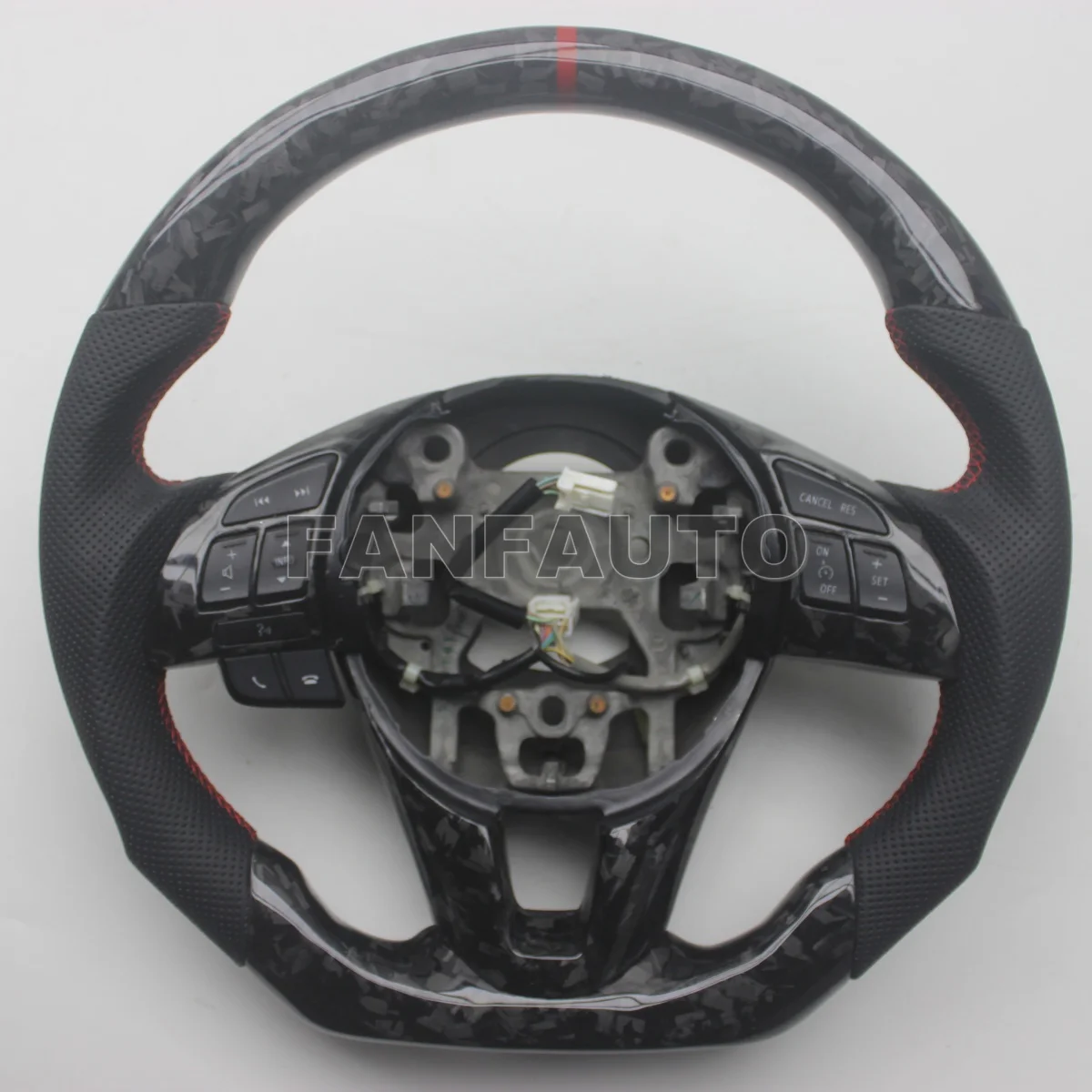 

Replacement Real Carbon Fiber Steering Wheel with Leather for Mazda 3 Mazda3 Mazdaspeed3 Axela 2014-2016