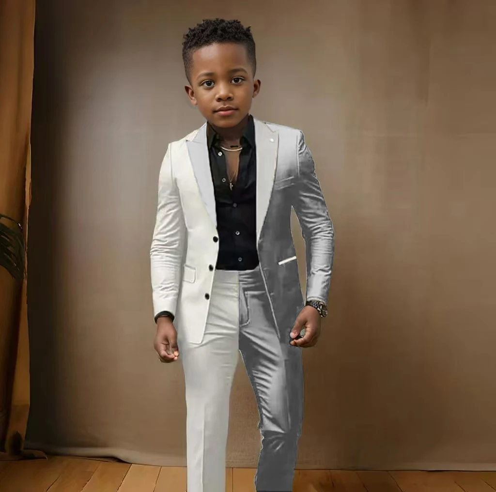 Suit For Boy Blazer Pant Sets 2 Piece  Colorful  Slim Fit Suit Set Casual Wear Birthday Stage Performance Costumes  3-16 Years